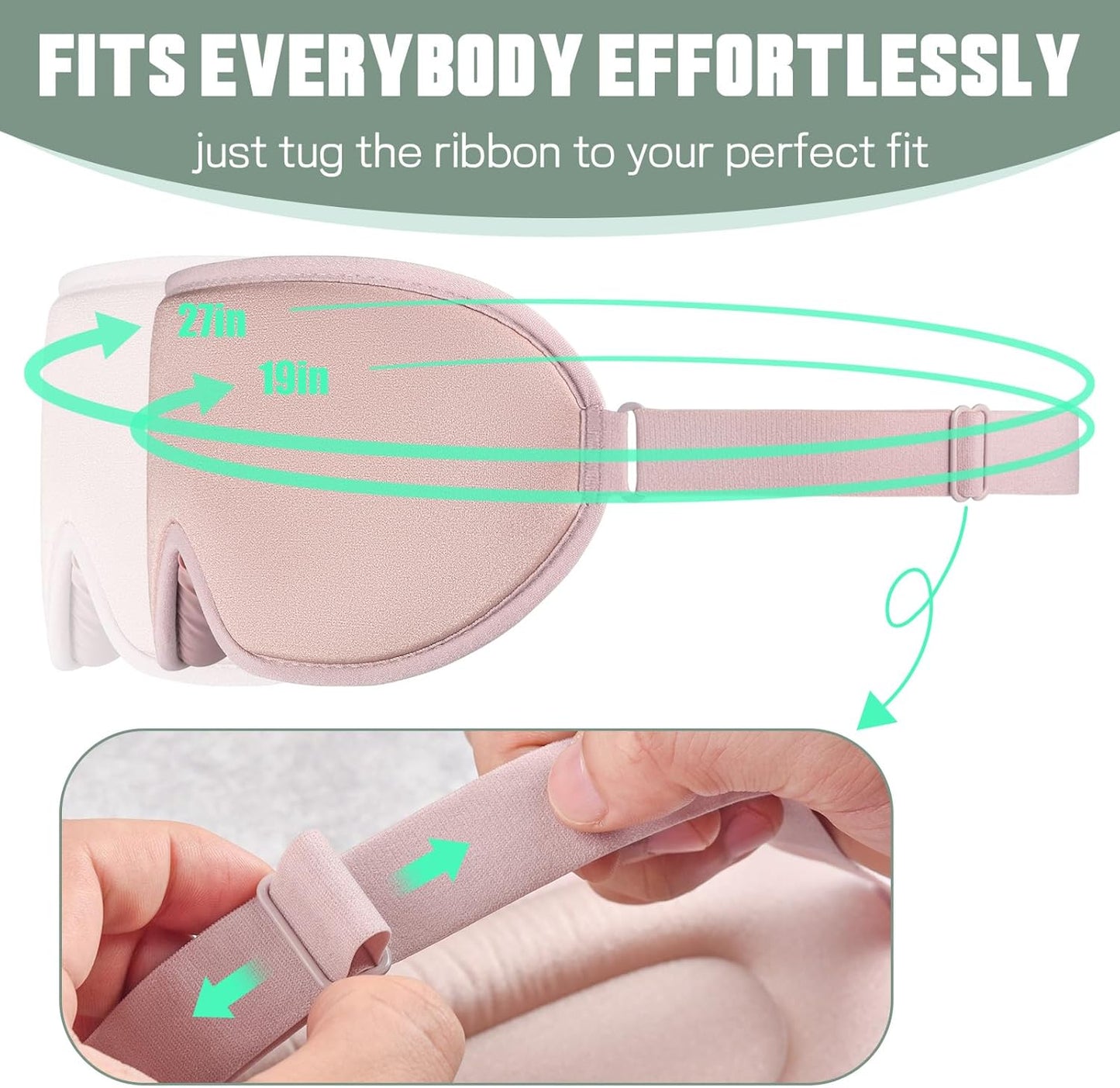 Sleep Mask for Side Sleeper Men Women | Zero Eye Pressure 3D, Light Blocking Design, Soft Breathable Eye Shade Cover for Travel, Pink