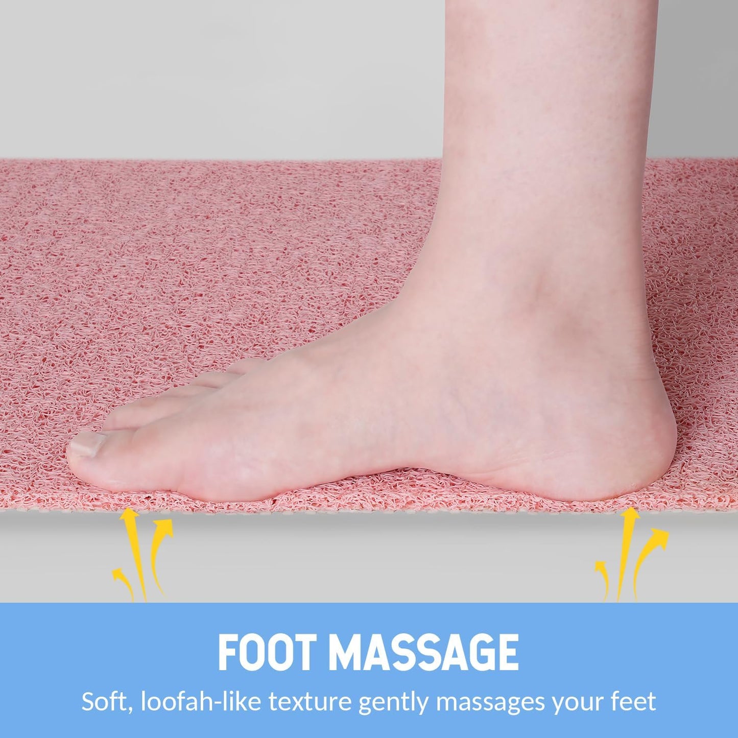 Non-Slip Bathtub Mat, Anti Slip Shower Mat, Fast Drying Bathtub Mats, Foot Scrubber Mat, Anti Slip Mat for Tub, Floor, Bathroom, Kitchen, Home, Hotel (Pink 40"×16")