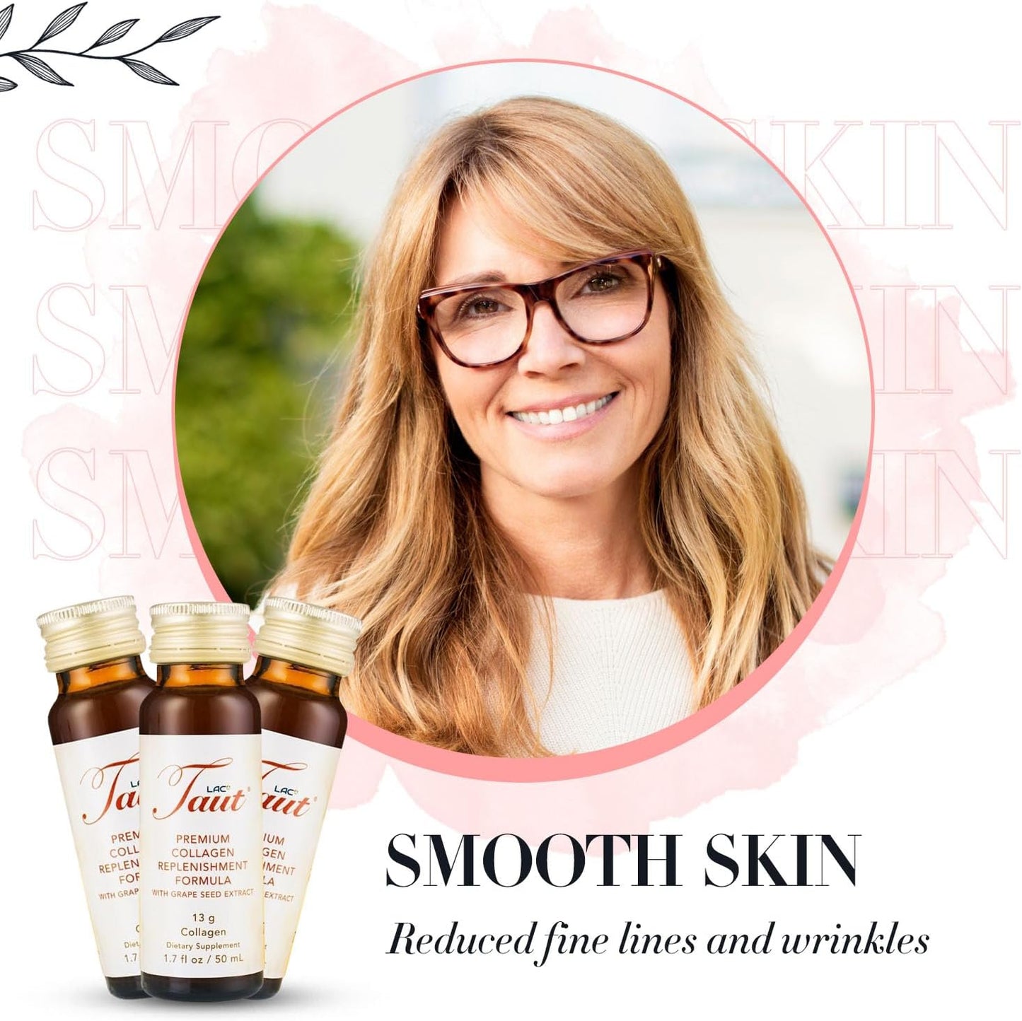 TAUT Liquid Collagen for Women – 13,000mg Marine Collagen Drink with Hyaluronic Acid, Grape Seed & Elastin – Visible Skin, Hair & Joint Support – 1 Box (8 Bottles Each)