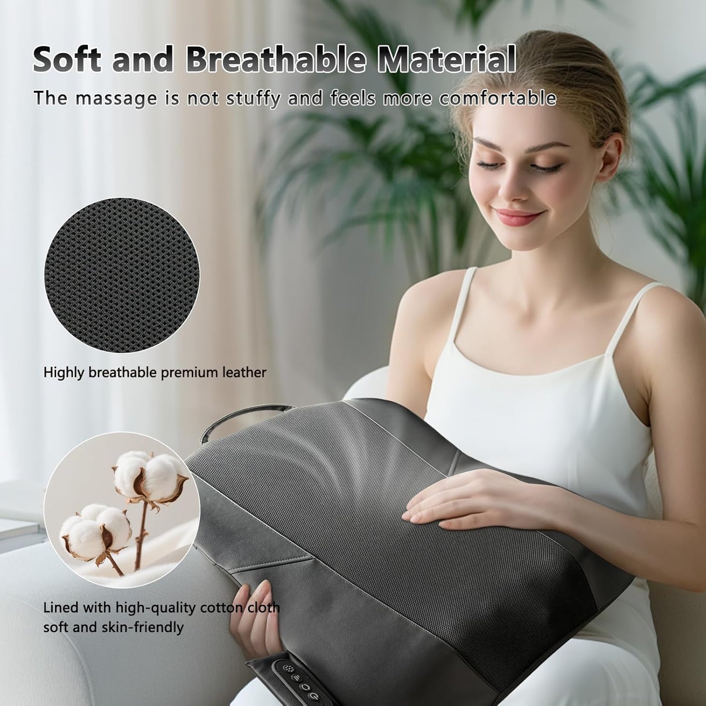 Back Massager for Pain Relief Deep Tissue, Ultrathin Rolling Up and Down Full Back Massage with Heat, 4D Shiatsu Kneading, Shoulder Massager, Extended Widened Design for Home, Office, Car Use, Grey