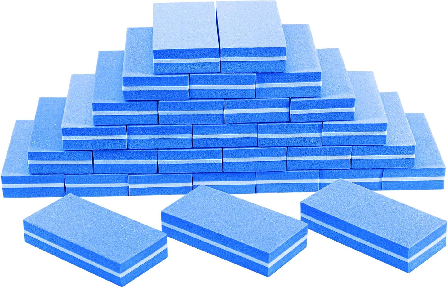 Buffer Block Nail File, 100/180 Grit Sponge Nail Buffers for Acrylic Nails, Mini Buffing Block Double Sided for Manicure Tools 30 Count - Blue