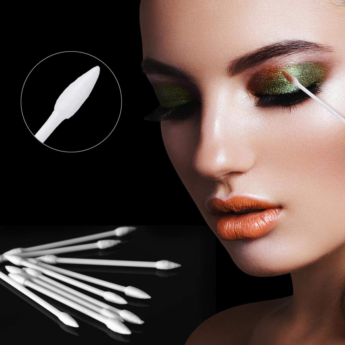 800 Count Precision Tips Cotton Swabs 3" Double Pointed Tip Ear Swabs with Paper Sticks Cotton Buds Cotton Tipped Applicators
