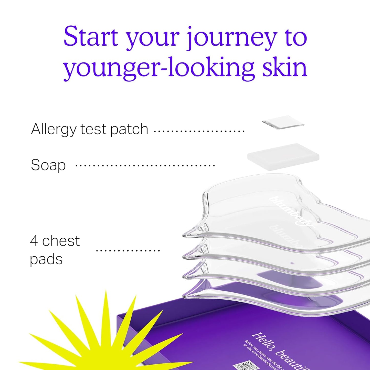 BLUMBODY Chest Wrinkle Pads – Anti-Wrinkle Silicone Patches Skin Firming, Smoothing – Reusable Overnight Chest Patches – Anti-Aging Crepe Erase Pads – Neck, Décolleté (2-Month Supply)