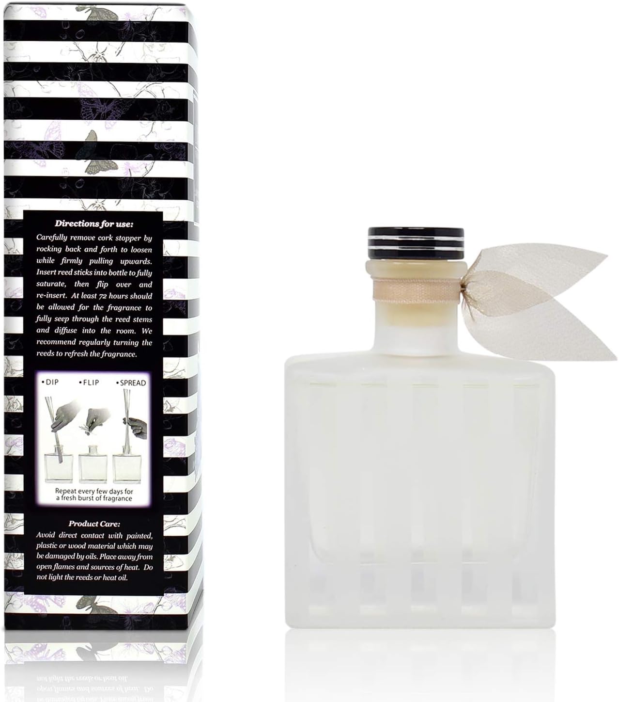 LOVSPA Reed Diffuser Set, Vanilla & Patchouli Scented Oil Diffuser with Sticks, Home Fragrance Accessories for Bathroom Shelf Decor, Aroma Diffusers for Home or Office Fall Decor, USA Made