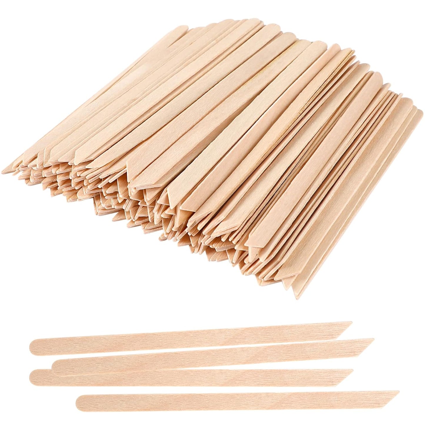 JANYUN 200 Pcs Eyebrow Waxing Sticks Wax Applicator, Wood Waxing Spatulas for Body Eyebrow Lip Nose and Small Hair Removal Sticks(Slanted Handle)