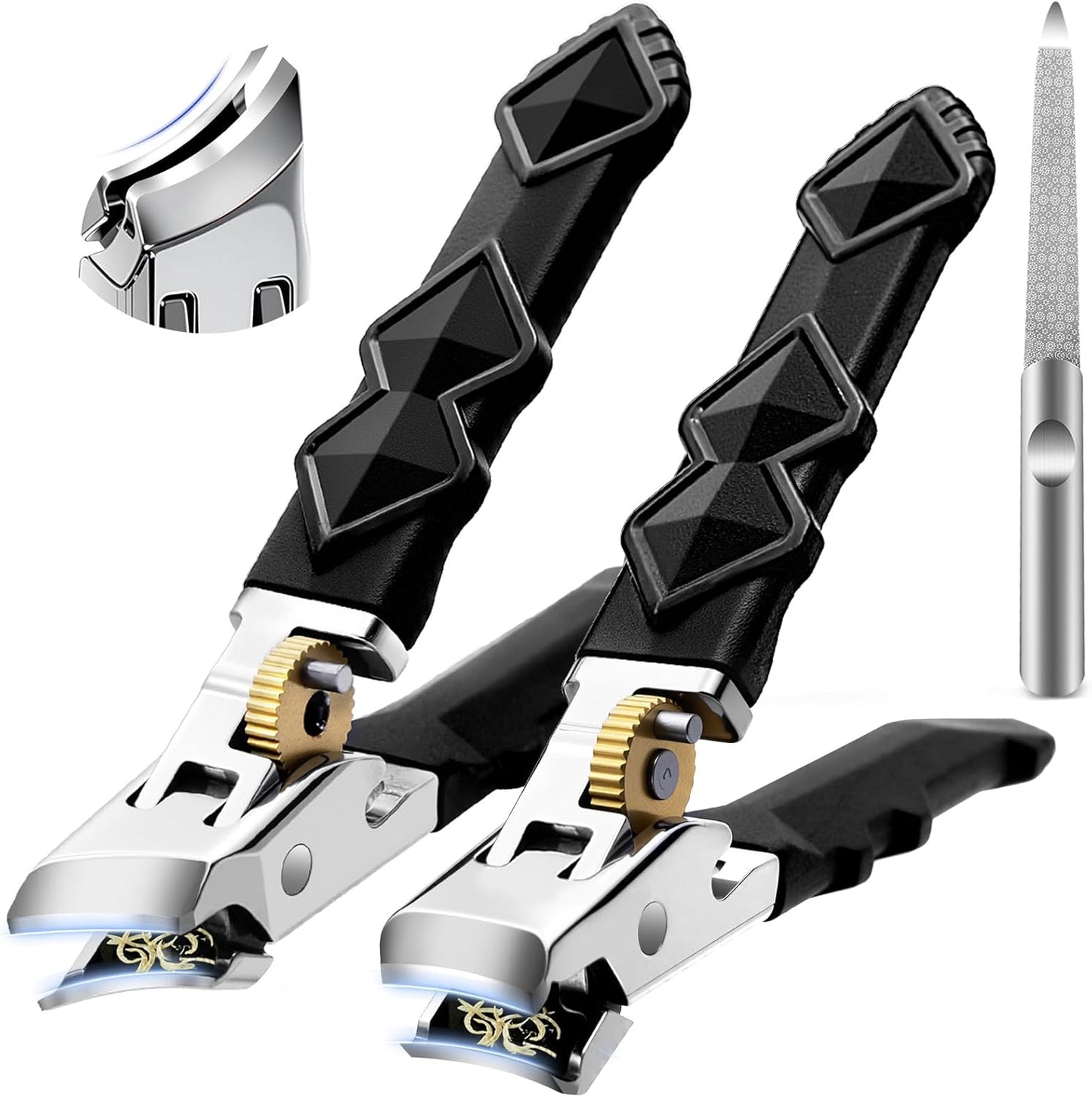 Graddi Orthoclip Nail Clippers for Thick Toenail Clippers for Seniors, Ultra Sharp Nail Clippers for Men, Heavy Duty Ingrown Toenail Clippers, Slanted Nail Cutters with Long Handle, Wide Jaw