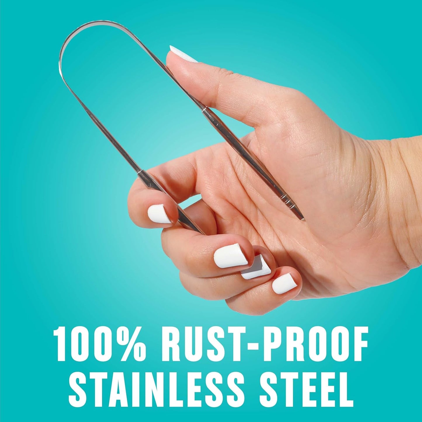 Mouthology Tongue Scraper (2 Pack), Reduce Bad Breath (Travel Cases Included), Stainless Steel Tongue Cleaners, Metal Tongue Scraper, Tongue Scraper for Adults - Fresher Breath in Seconds