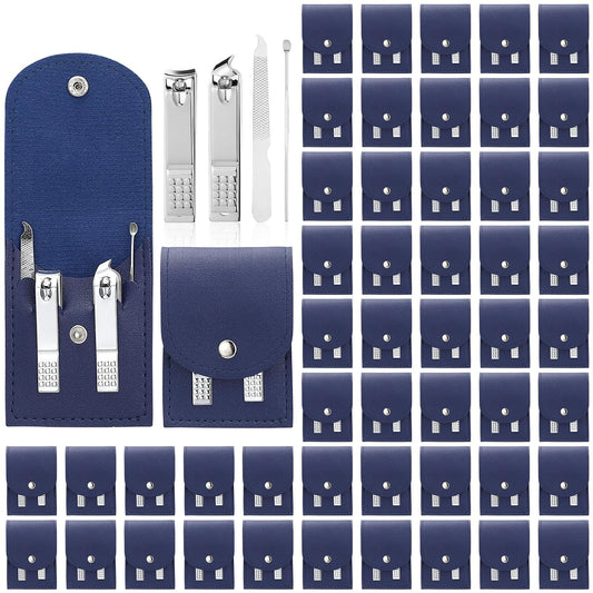 Geosar 50 Set Travel Manicure Kit Nail Clippers Pedicure Professional Nail Care Tools Stainless Steel Grooming Set with Portable Travel Case Gifts for Mother Father(Navy Blue)