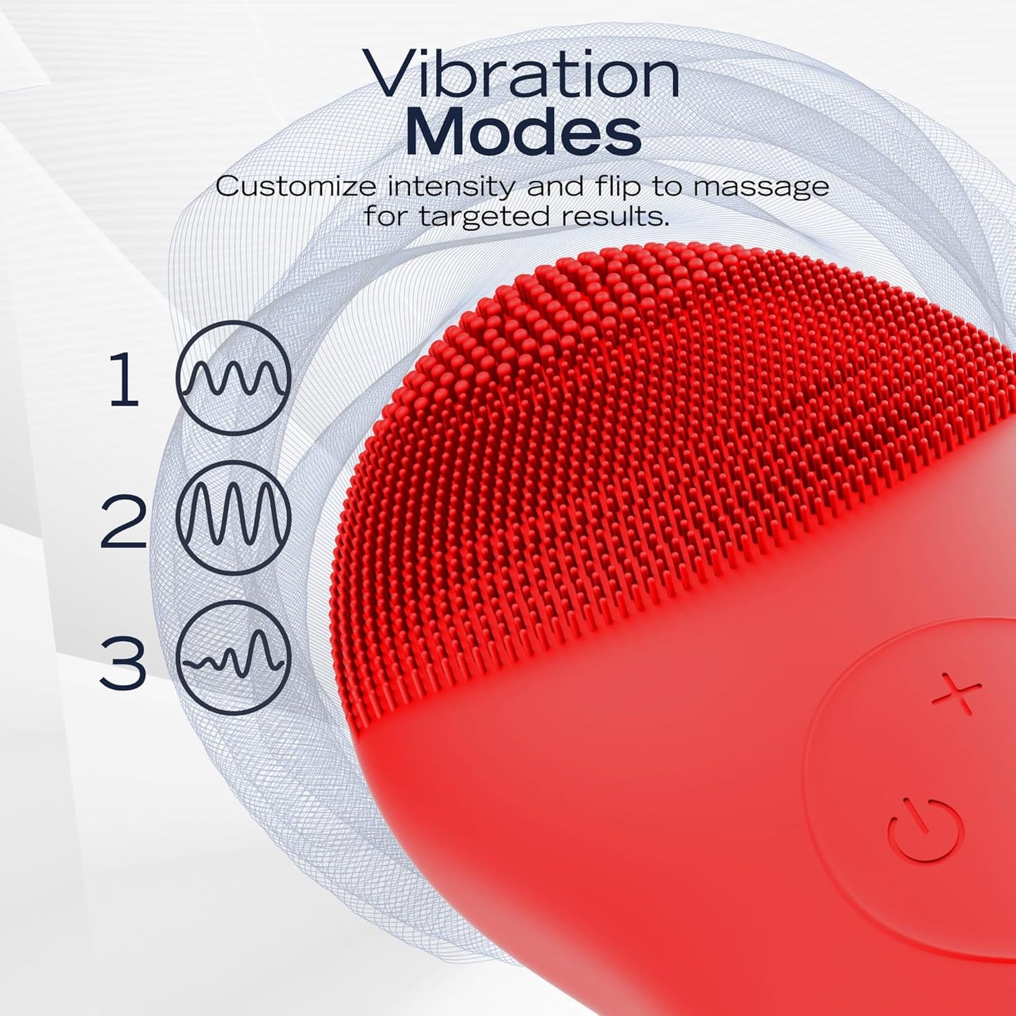 Nautica PC120 Facial Cleansing Brush Made with Ultra-Hygienic Soft Silicone, Waterproof, Rechargeable Vibrating Face Exfoliator Scrub Brush with Sonic Technology for Men & Women - Dancing Red