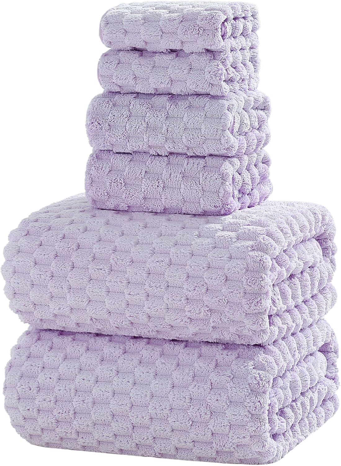 Extra Large Bath Towel Set of 6 (40"x80"),Oversized Bath Sheet Super Soft Highly Absorbent Microfibers Quick Dry Luxury Shower Towel for Bathroom Spa Gym Hotel Yoga (Lavender, 6Piece)