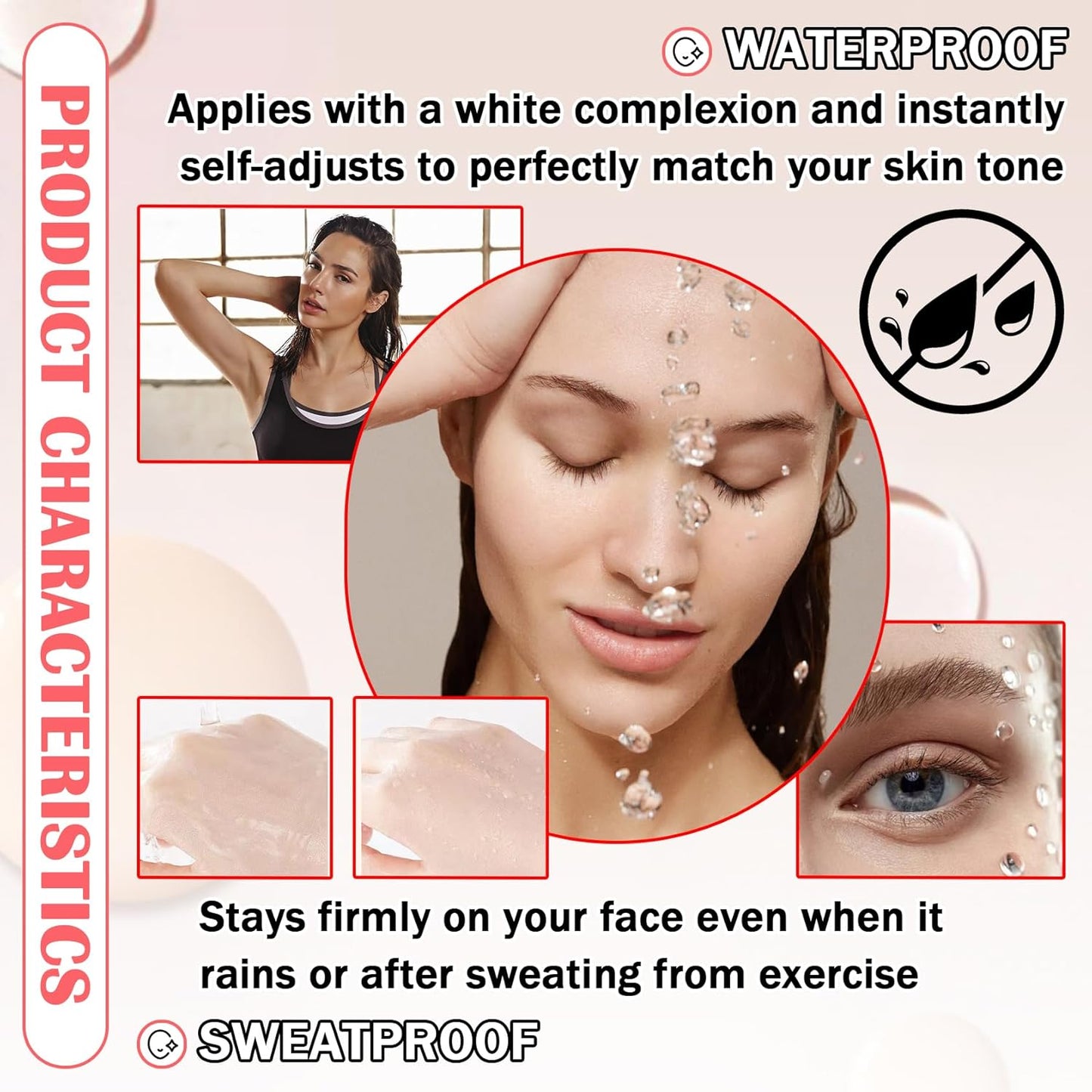 Color Changing Liquid Foundation & Full Coverage Concealer Foundation Face Primer Base Makeup Set,Moisturizing BB Cream & Loose Setting Face Powder with Makeup Sponge