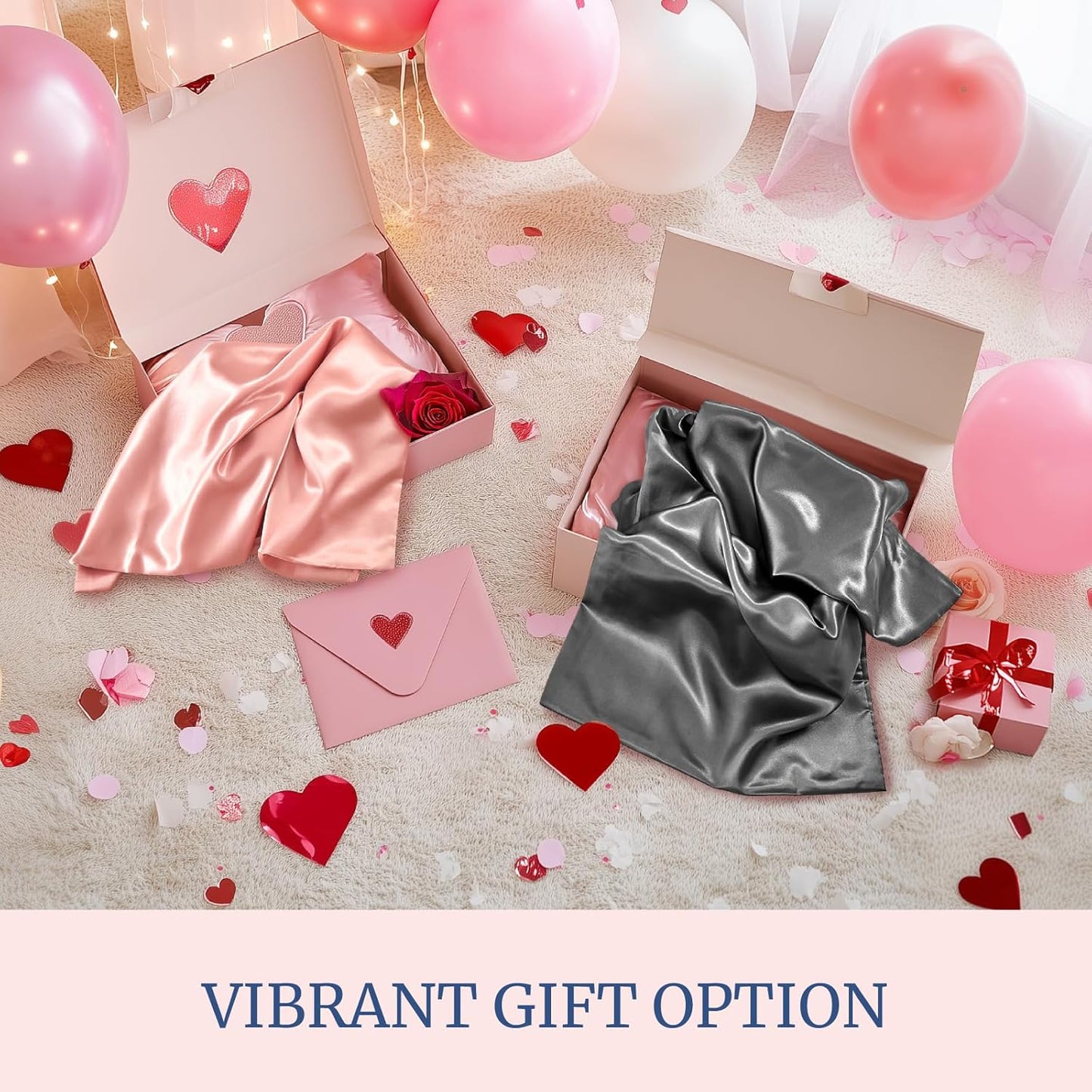 BEDELITE Satin Pillowcase for Hair and Skin, Super Soft and Cooling Similar to Silk Pillow Cases 2 Pack with Envelope Closure, Gift for Women Men(20"x26" Standard Size, Hot Pink)