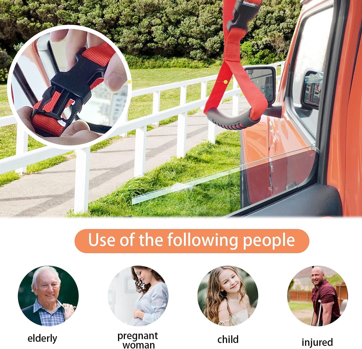 Bentolin Hand Handle Adjustable Standing Safety Red Handle Suitable for Elderly and Assistance- Disability Help (2-Pack