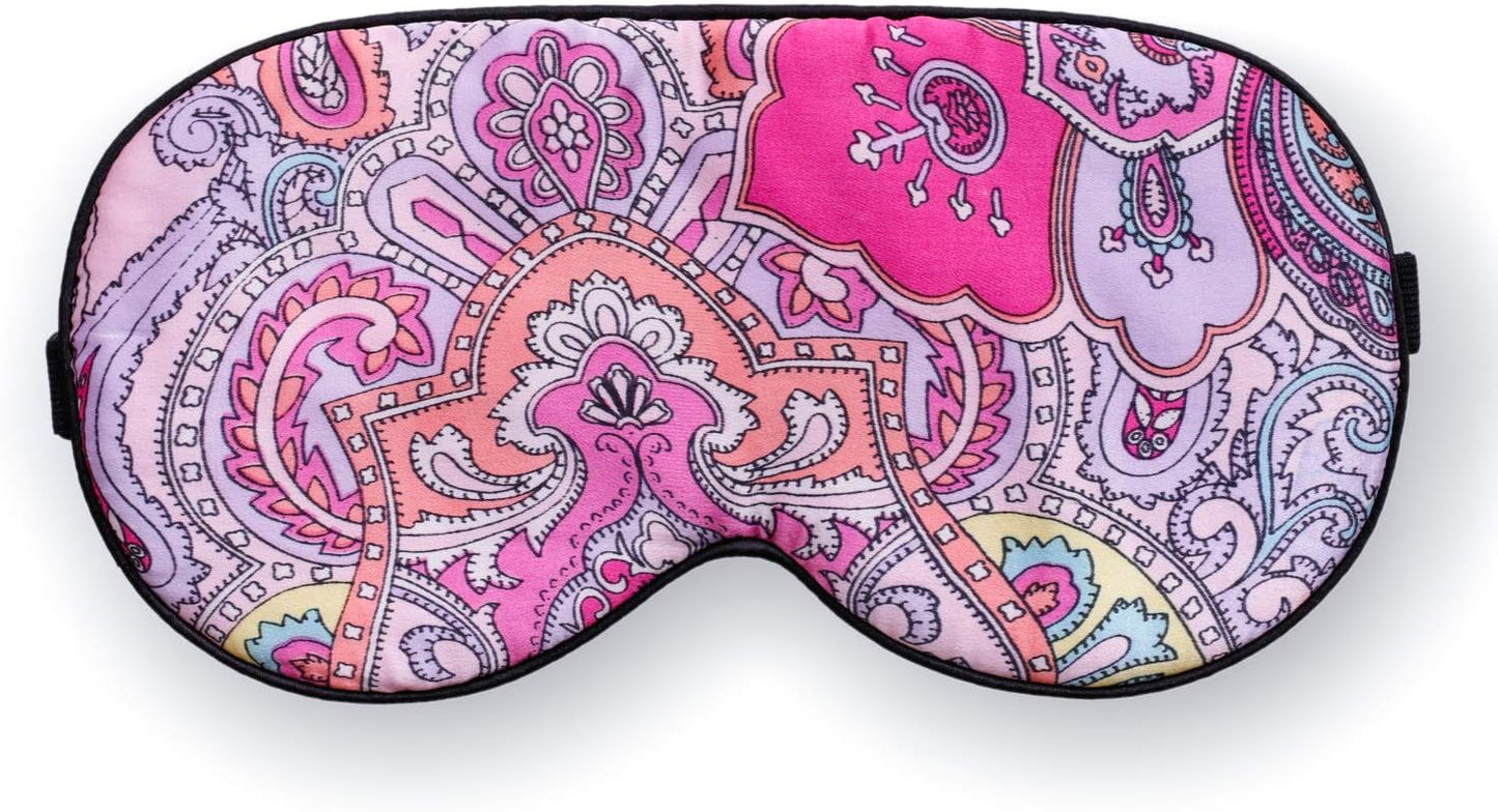 Maxfeel 100% Pure Silk Eye Mask - Sleep Eye Cover in Printed Colors (#12)