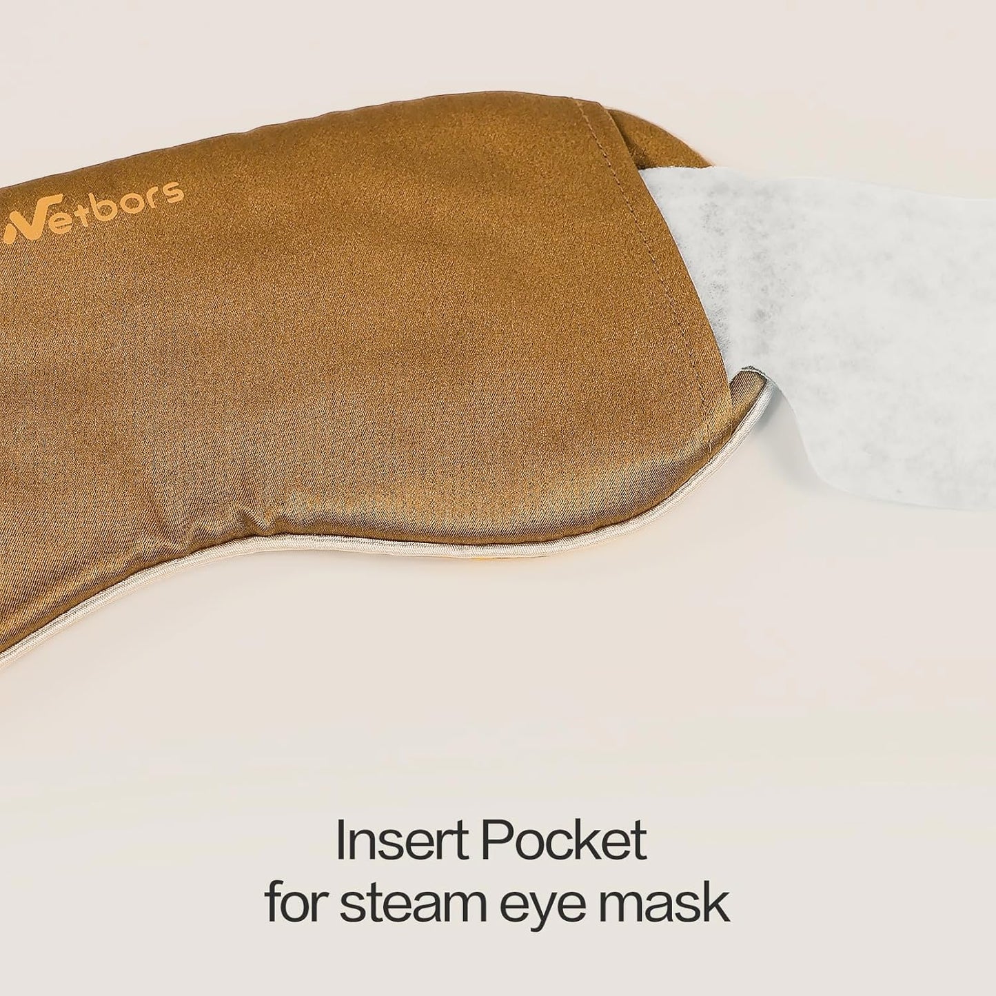 Luxury Silk Sleep Mask with 22mm Mulberry Silk, Velvet Elastic Band, Heat Therapy Pocket, and Travel Pouch, Brown Color