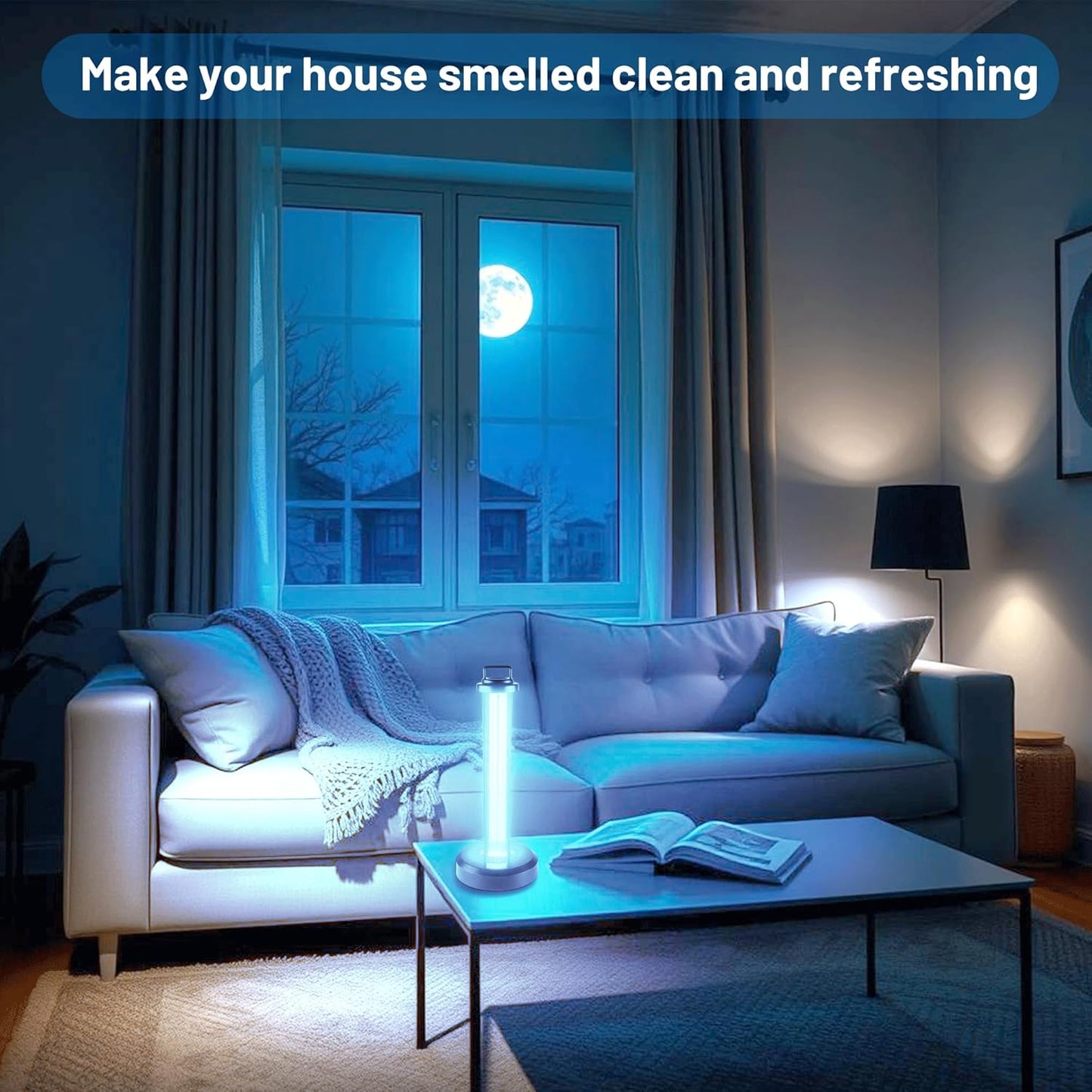 38W UV Sanitizer Light, Portable Ultraviolet Light with 3-Gear Timer and Remote Control, 110V, 99.99% UVC Ozone Free UV Lamp for Home, Office, Hotel, School