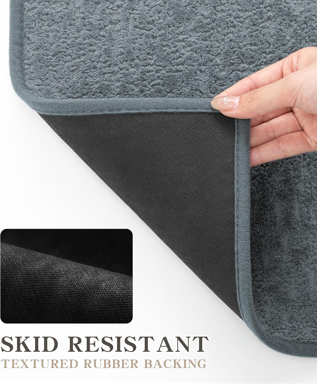 chakme Bathroom Rug Sets 2 Piece, Ultra Thin Bath Mat Quick Dry Bath Mat Set, Absorbent Bath Mat for Bathroom Non Slip Machine Washable, (Light Blue, 2 Piece)