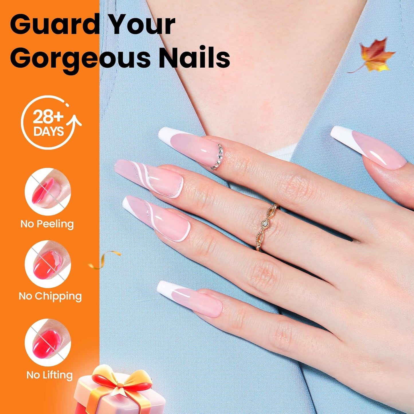 Beetles No Wipe Gel Top Coat and Base Coat Set for Gel Polish - 2Pcs 15ml Super Shiny and Long Lasting Soak Off UV/LED Lamp Needed, Halloween Fall Nail Art Design Gift