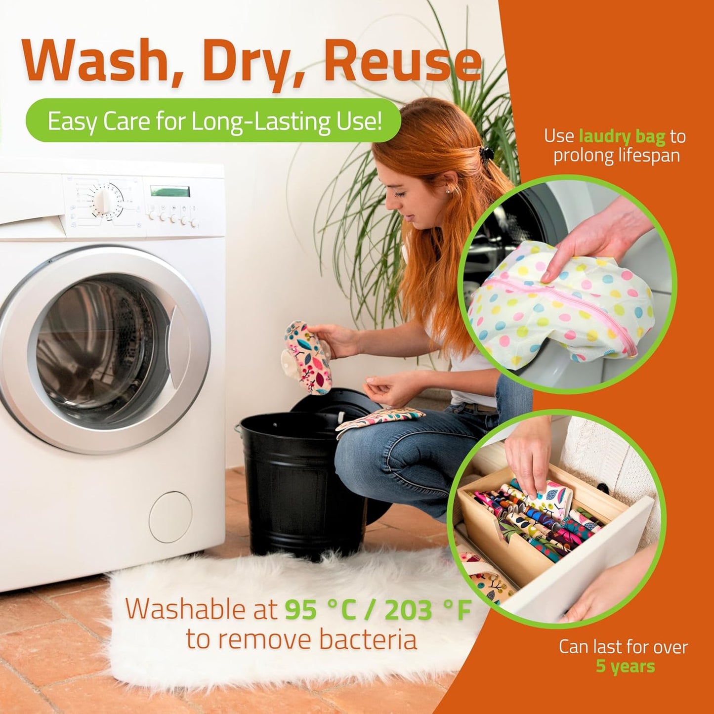 Made in EU - Ultra-Light Reusable Panty Liner (Small, 1-Pack) – High-Temp Washable Cloth Panty Liner for Women – Comfortable & Breathable Organic Cotton Keeps You Fresh & Dry for Daily Discharge