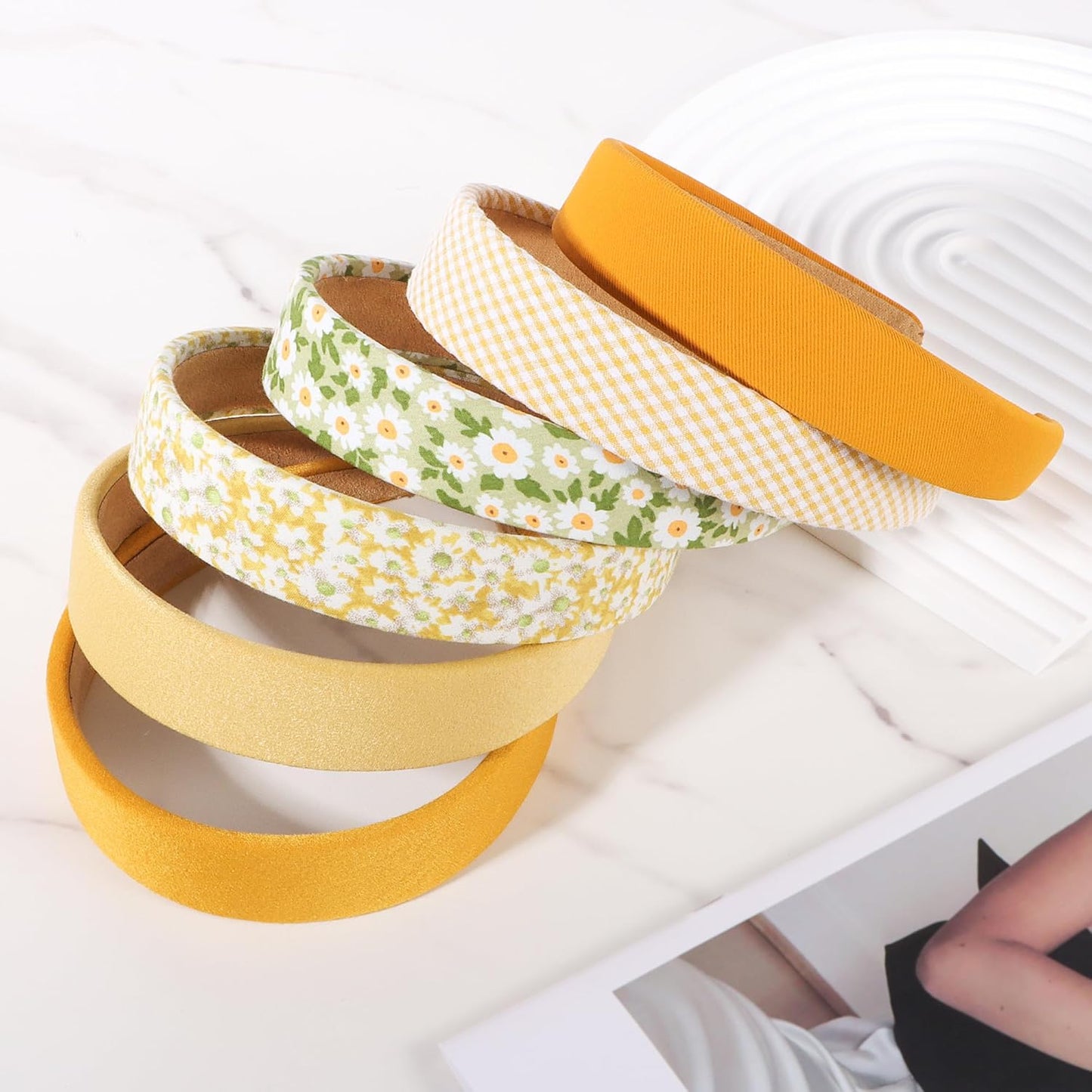 Headbands for Women - 1 Inches Wide Headbands - Solid Color Headband Fashion Hair Accessories- Trendy Women Girls Non Slip Fashion Hair Bands- Thick Elastic Hair Bands for Women's Hair 6PCS