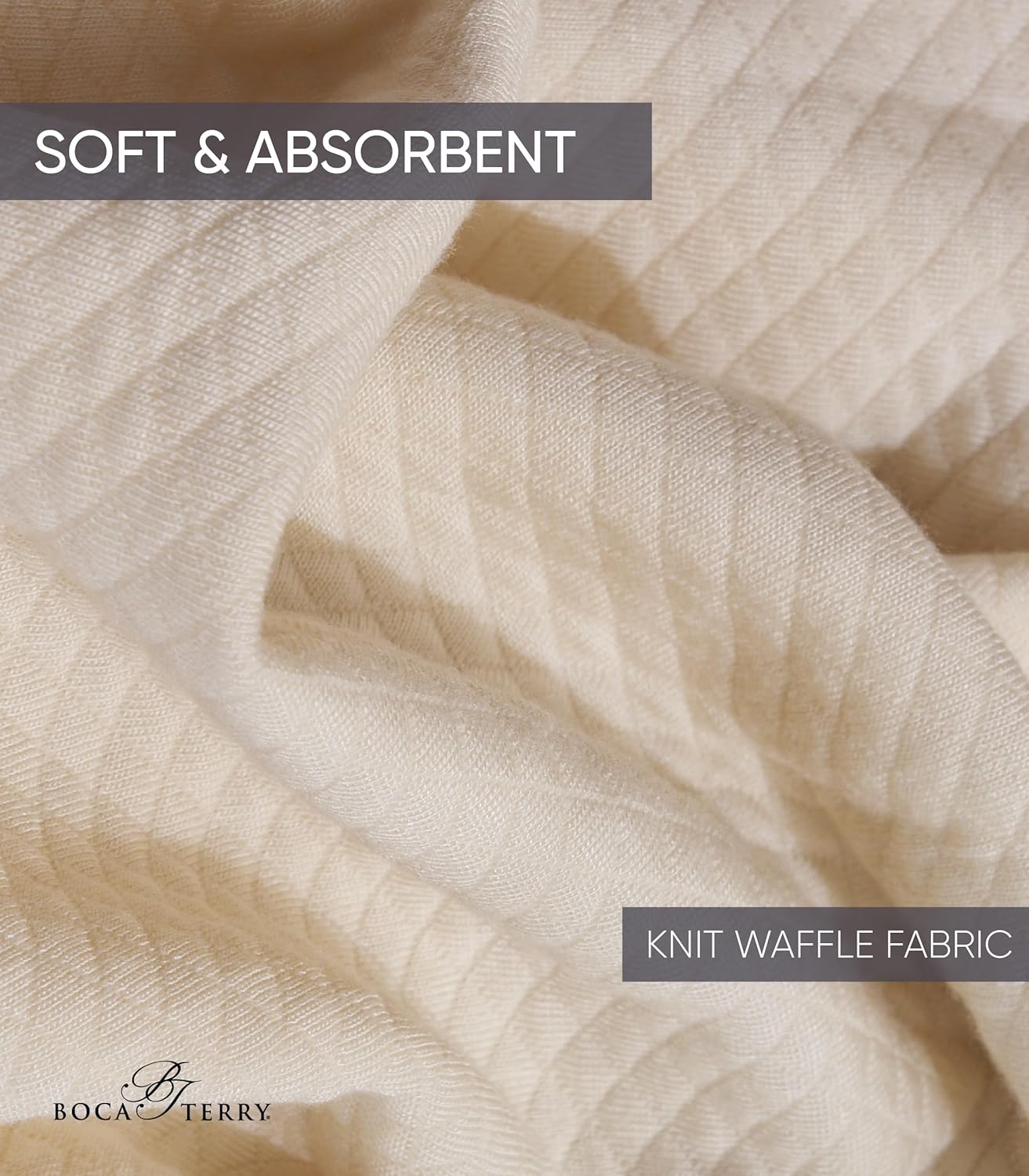 Boca Terry Mens Soft Waffle Knit Robe - Long Spa, Resort & Hotel Bathrobe for Men - Luxury Bath Robe