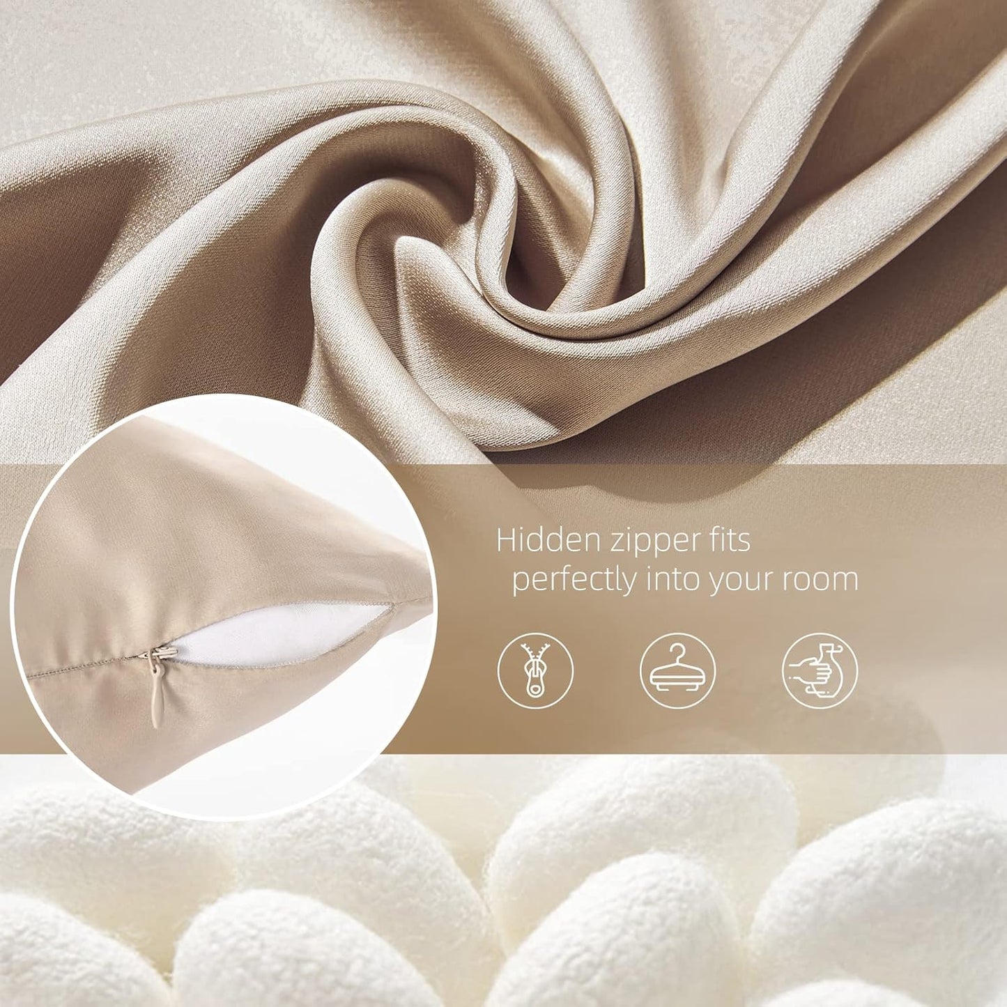 Silk Pillowcase for Hair and Skin Mulberry Silk Pillowcase Soft Breathable Smooth Both Sided Natural Silk Pillowcase with Zipper Beauty Sleep Silk Pillow Case 1 Pack for Gift (King, Champagne)…