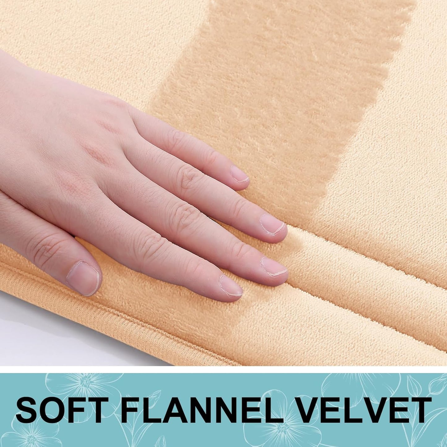 Grandaily Memory Foam Bath Mat Rug 30x20, Ultra Soft, Non-Slip and Absorbent Bathroom Rugs, Machine Wash Dry, Comfortable Bath Carpet for Bathroom Floor, Tub and Shower, Beige