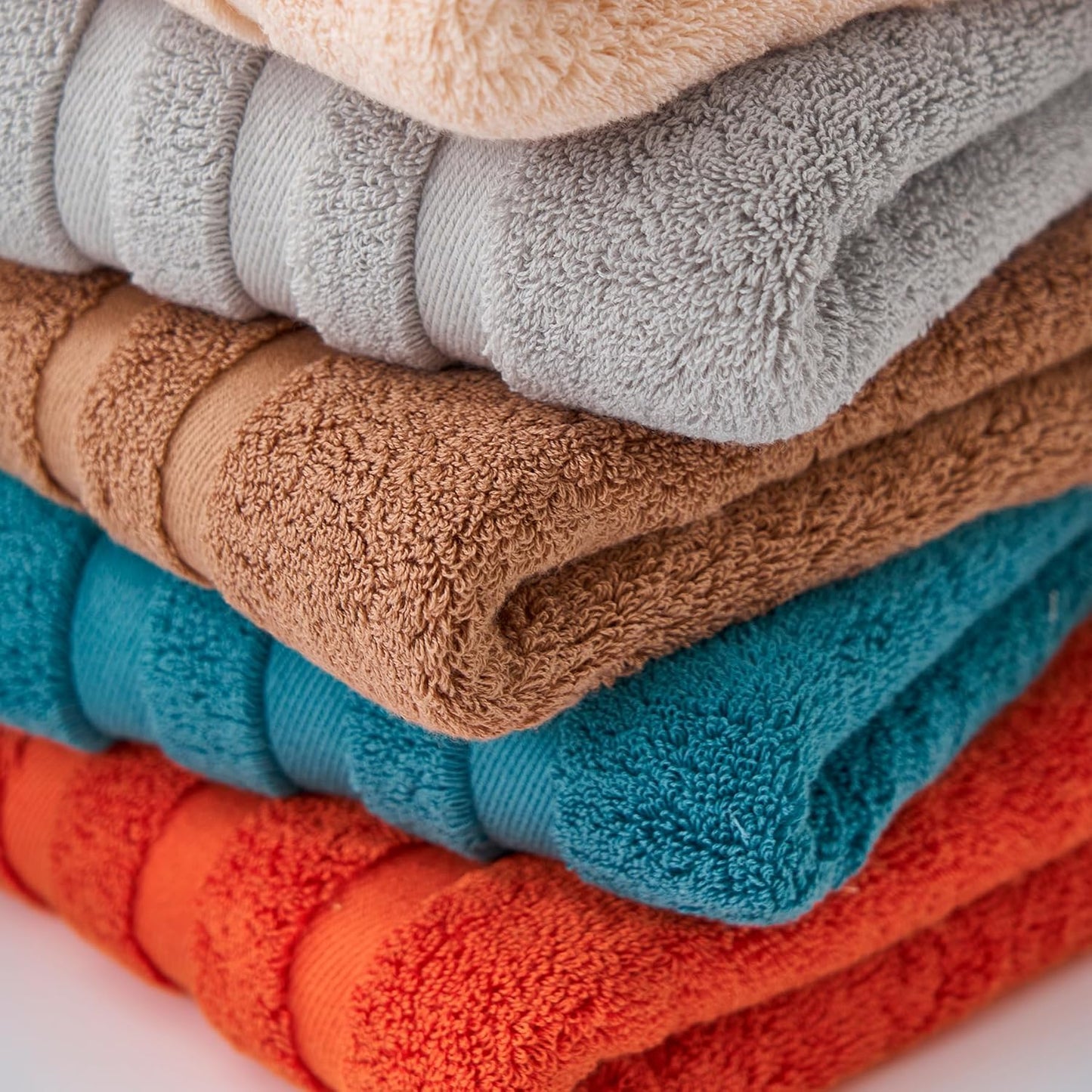 kimteny 100 Persent Cotton Premium Hand Towels Set of 2, (16 x 32 inches) 600GSM Cotton Thick Towel, Ultra Soft and Highly Absorbent Towels for Bathroom Gym Shower Hotel Spa (Grey)