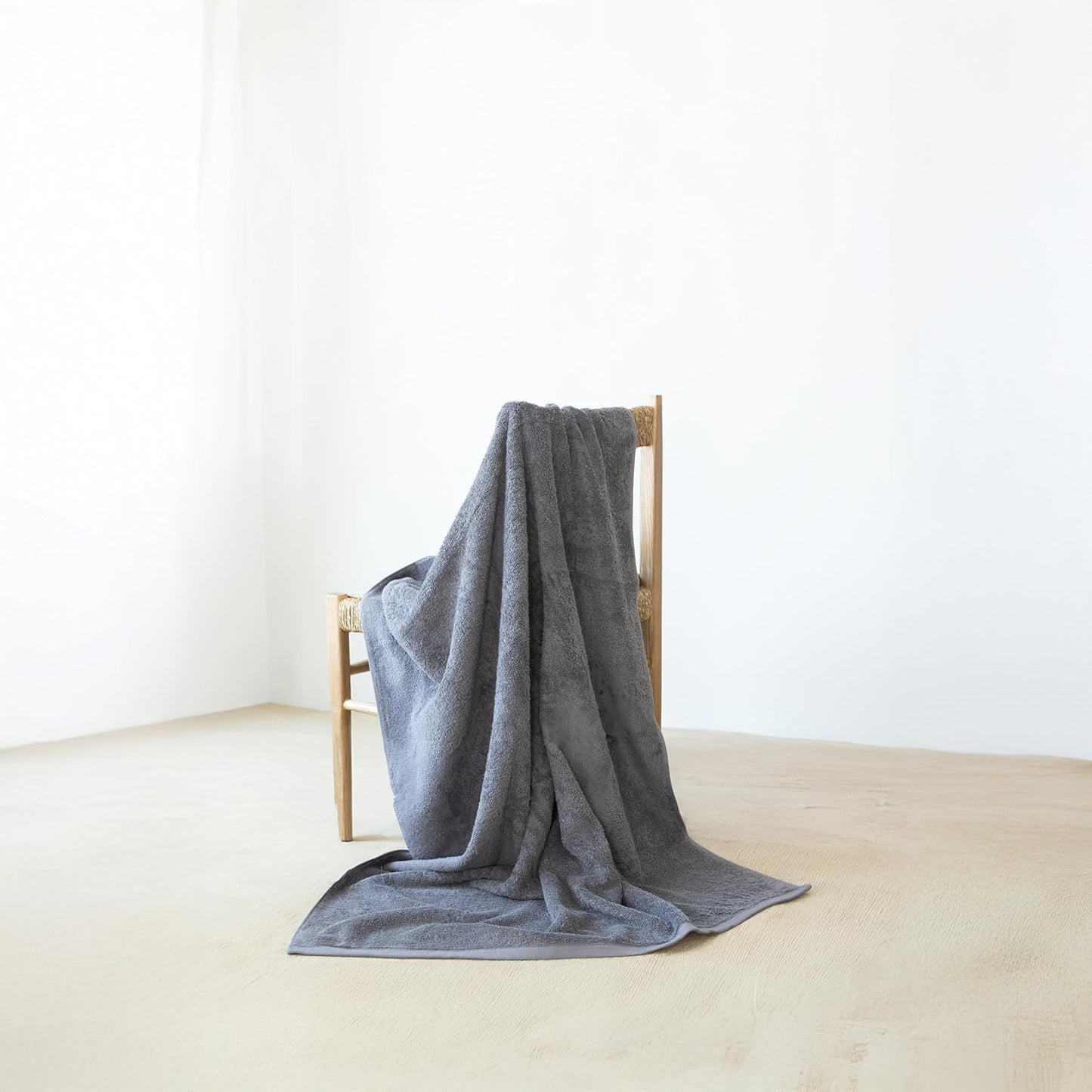 SALBAKOS 100% Turkish Cotton Jumbo Bath Sheet Towel Oversized 40x80 inch | Premium Hotel & Spa Quality, Soft, Absorbent, XL Bath Towels | Made in Turkey (Pack of 1, Gray, Jumbo Bath Sheet)