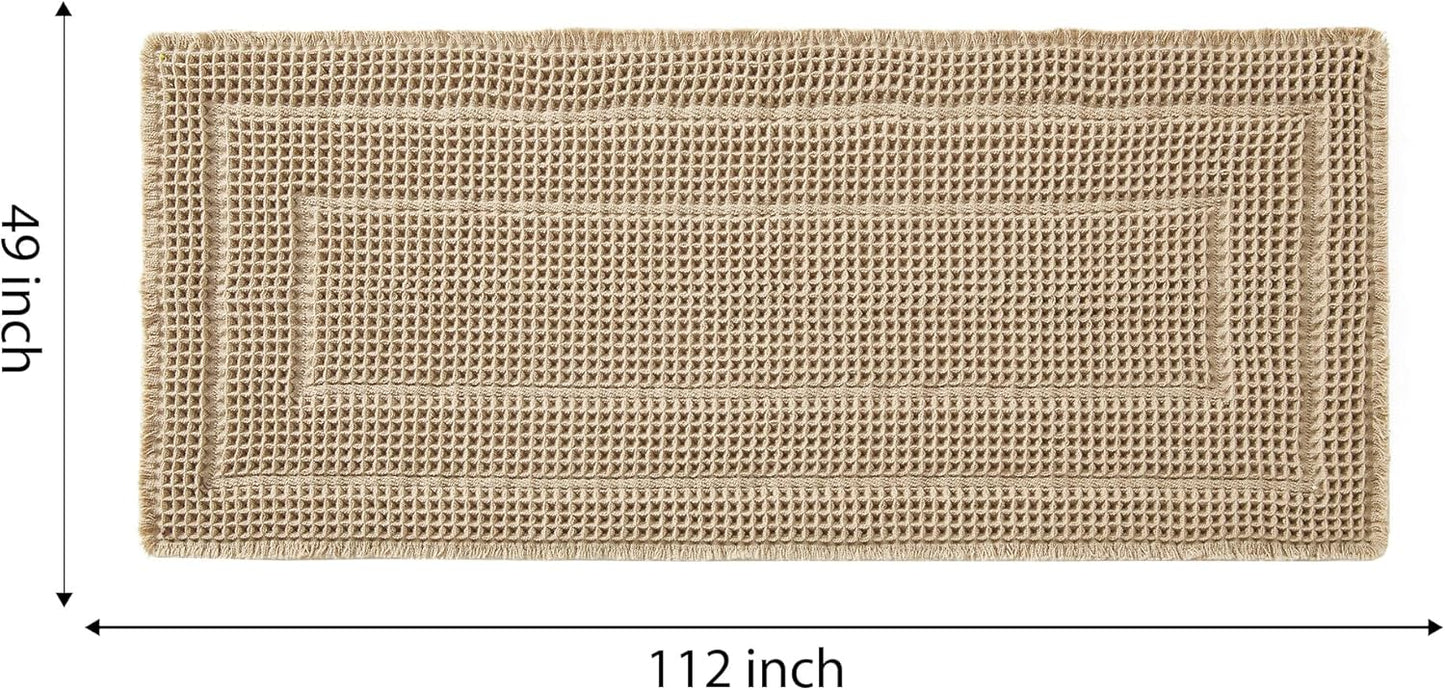 Bath Mats for Bathroom Non Slip,Waffle Luxury Bath Mat,Machine Washable Bath Mat for Shower,Ultra Soft Bathmat,Brown,19"*48"