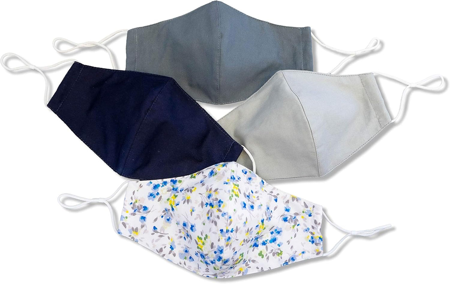 HOPE LOVE SHINE Face Mask Adjustable Filter Pocket Reusable Breathable Washable Cloth Mask Face Masks for Women Men - 4 Pack