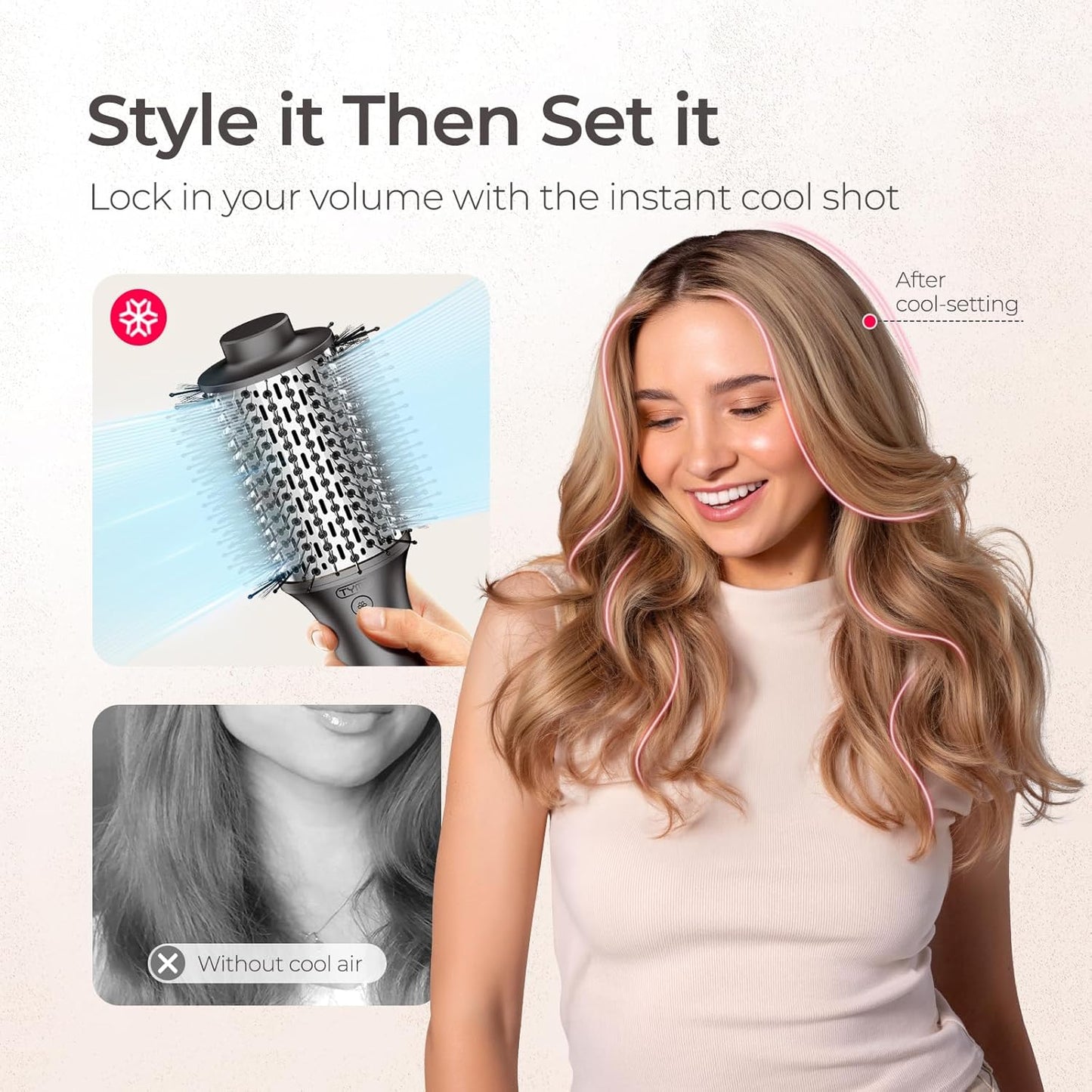 TYMO Hair Dryer Brush Blow Dryer Brush in One, Hot Air Brushes with 3 Barrels as Dryer Volumizer Straightener, Multi-Styler, 110,000 RPM High-Speed Motor Air Wrap, 200M Negative Ions for Frizz-Free