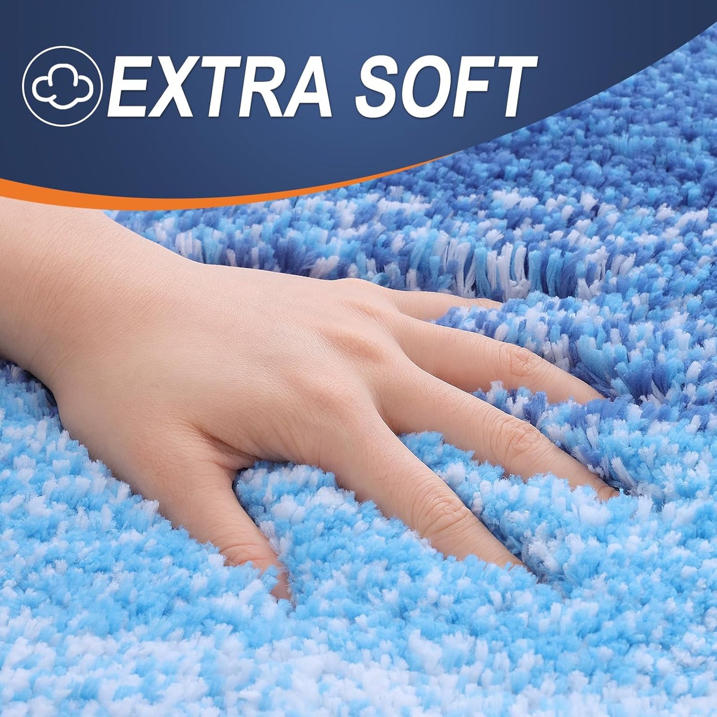 OLANLY Bathroom Runner Rugs 59x20, Extra Soft Absorbent Microfiber Bath Rugs, Rubber Backing, Quick Dry, Washable Bath Mats for Bathroom Floor, Tub and Shower, Home Decor Accessories, Light Royal Blue