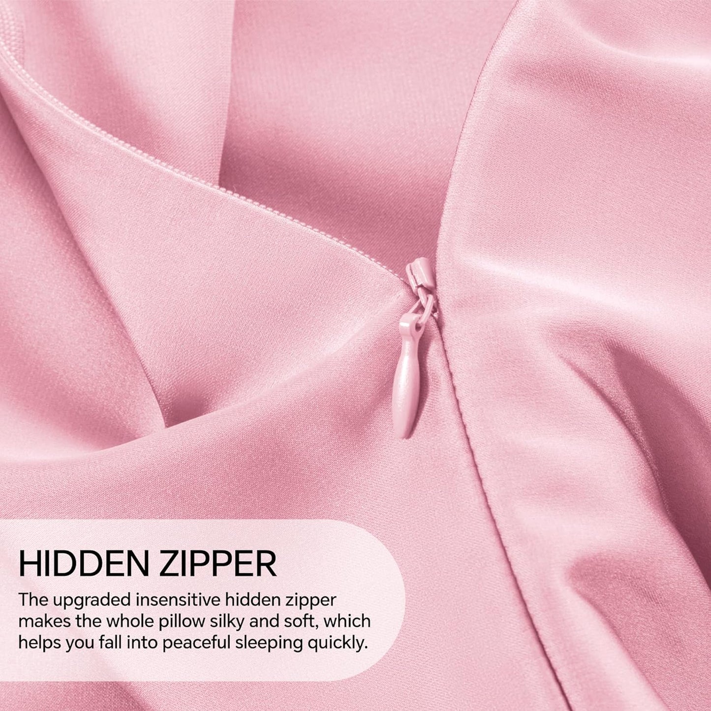 INFIIXSO Mulberry Silk Pillow Cases King Size Set of 2, Silk Pillowcase with Hidden Zipper 20"x36", Extraordinary Smooth and Soft Pillow Case for Hair and Skin(Pink, 2 Pack)