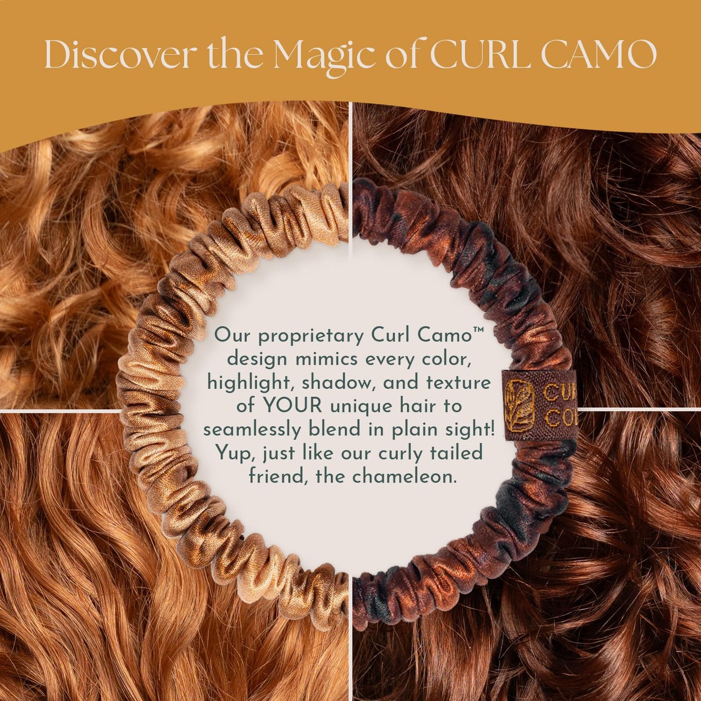 Authentic Mulberry Silk Skinny Hair Match Scrunchies for Women, Anti Breakage Hair Ties for Curly Thick & Thin Hair, 100% Silk for Buns & Ponytail, Strawberry/Auburn (4 Pack)