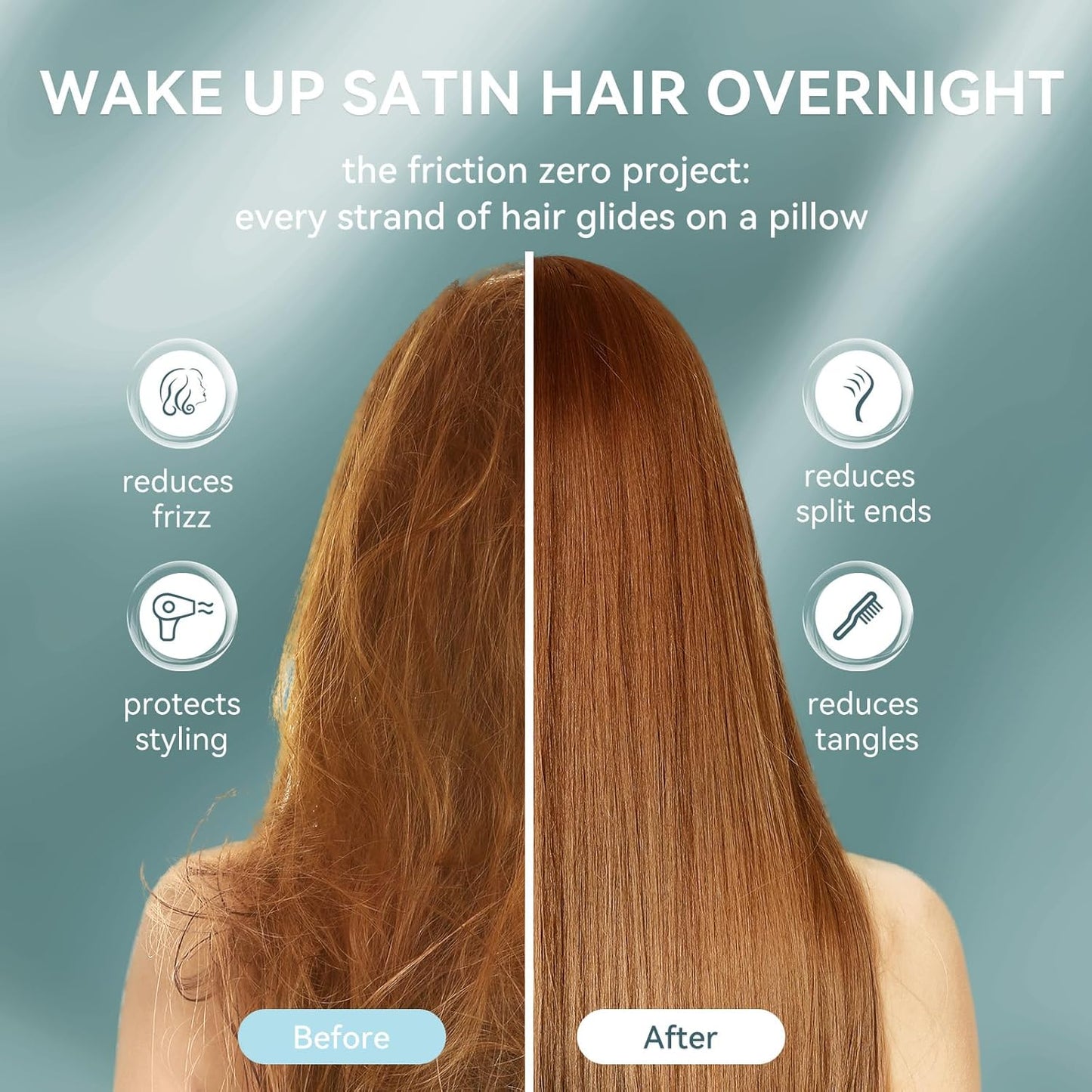 Tyfitb Satin Pillowcase Set for Hair & Skin Care – Cooling, Hypoallergenic, Anti-Frizz, Wrinkle-Free – Soft, Luxurious Pillowcases with Envelope Closure – 2-Pack, King Size 20x36, Gift-Ready