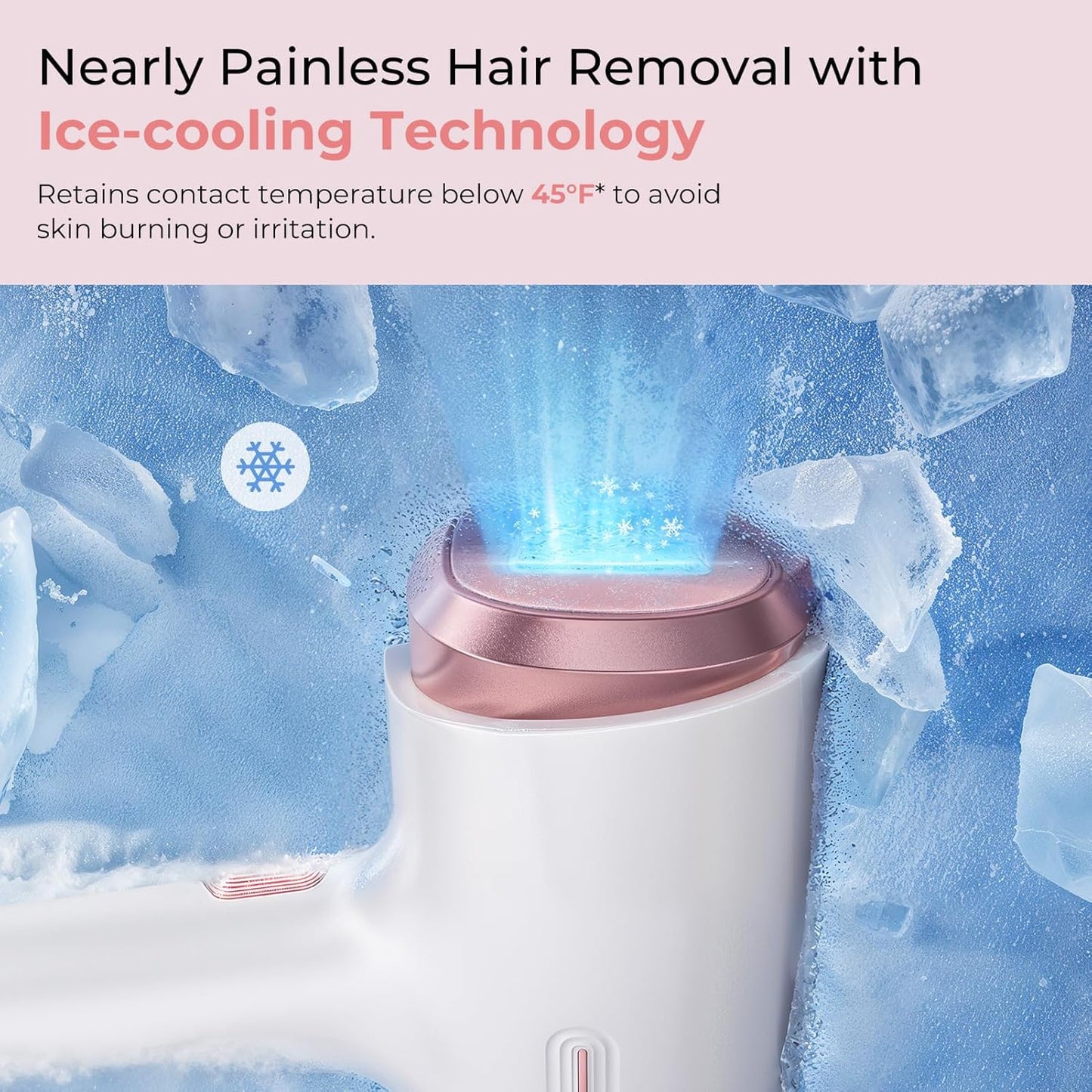 IPL Laser Hair Removal for Women and Men, 45°F Ice Cooling Laser Hair Removal Device for Face & Body, At-Home Painless Hair Remover with Long-Lasting Results, Smooth Skin Gift