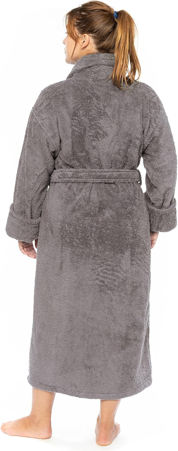 Classic Turkish Towels CTT Premium 100% Turkish Cotton Terry Cloth Bath Robe for Women & Men, Soft & Plush Long Unisex Robe