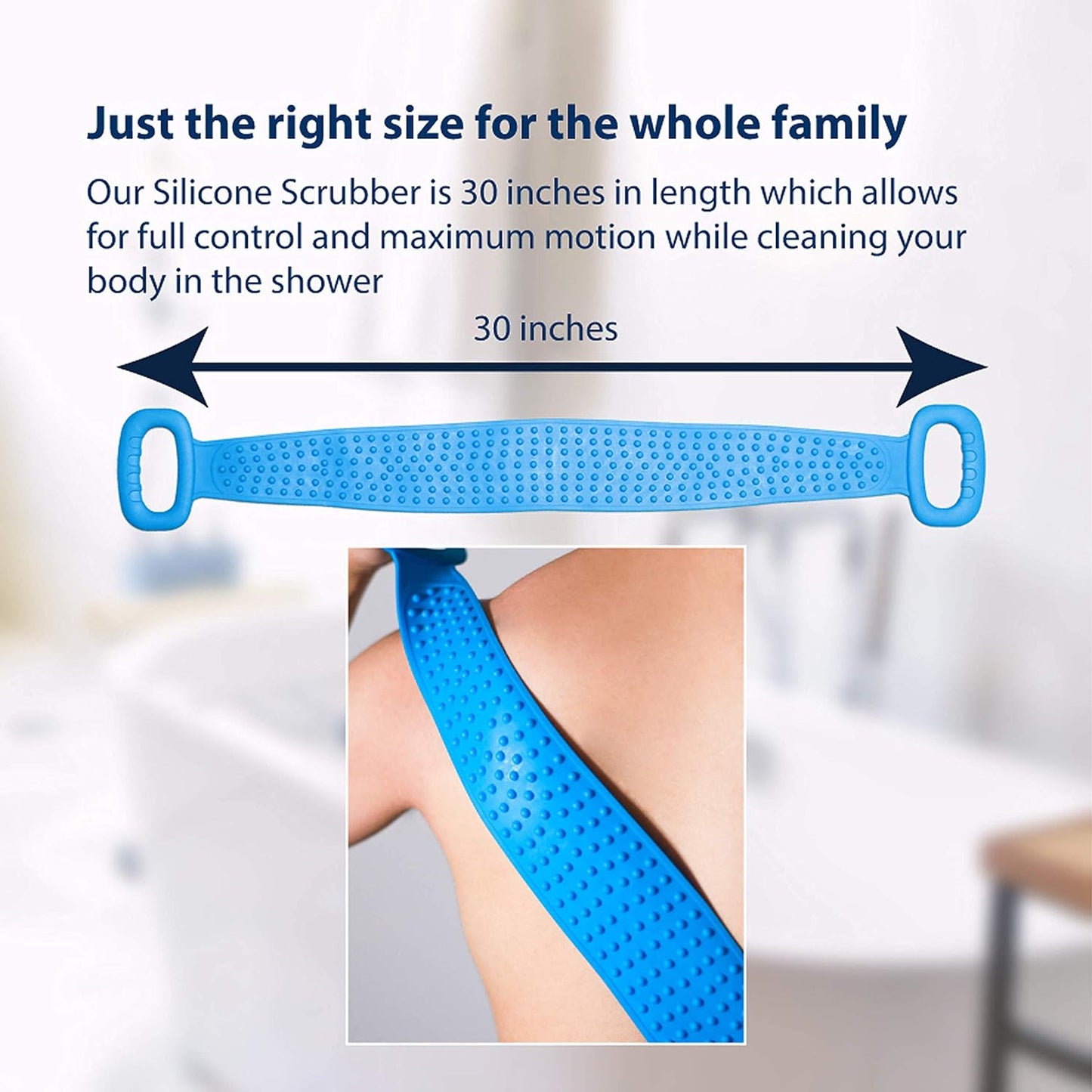 Silicone Back Scrubber, Easily Scrub any Part of your Body, Exfoliating Device to Help with Dry Skin, Perfect Skin Exfoliator for the Bath and Shower, Cleans and Helps Prevent Acne