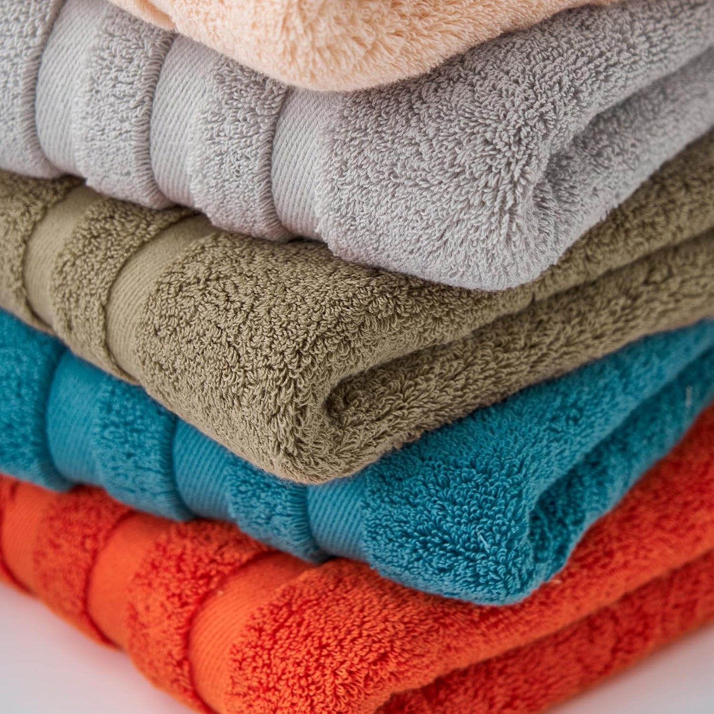 kimteny 100 Persent Cotton Premium Hand Towels Set of 2, (16 x 32 inches) 600GSM Cotton Thick Towel, Ultra Soft and Highly Absorbent Towels for Bathroom Gym Shower Hotel Spa (Brown)