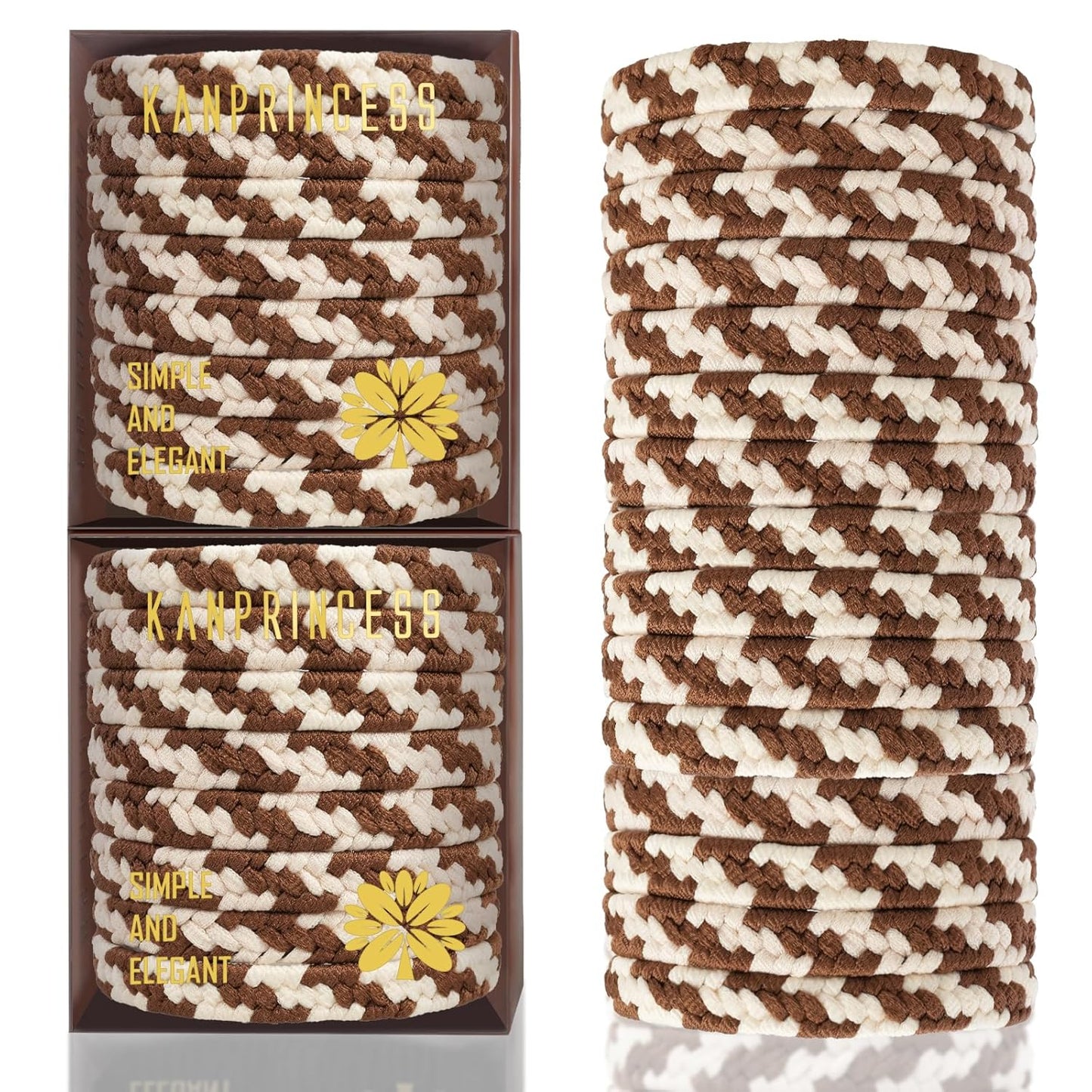 16Pcs Hair Ties For Thick Hair, Strong Stretchy Hair Bands For Women Girls, No Slip Braided Hair Ties No Damage, Ponytail Holders-Exceptionally Secure with Gentle Hold (Set 6)