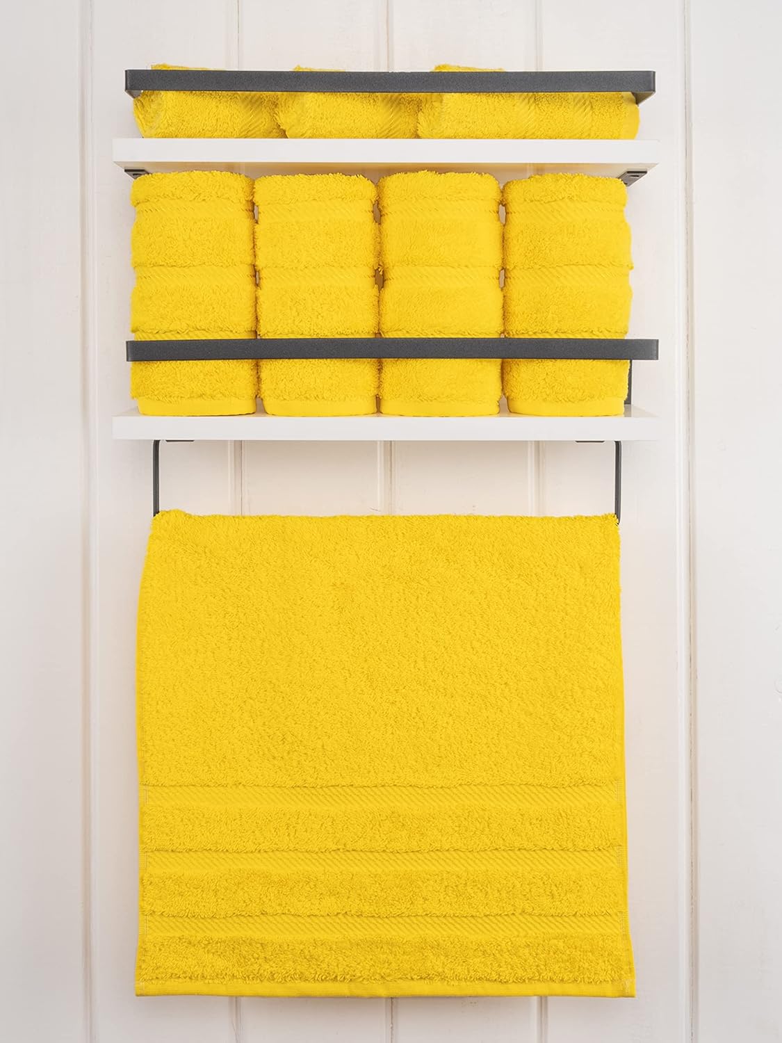 American Soft Linen Luxury Hand Towels for Bathroom, 600 GSM 100% Cotton Turkish 4 Piece Hand Towel Set, 600 GSM Hand Face Towels for Kitchen, Yellow Hand Towels