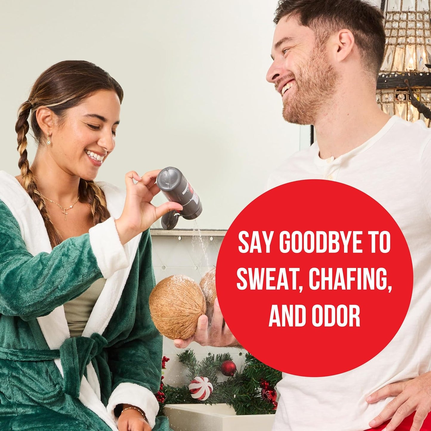 HAPPY NUTS Comfort Powder - Anti Chafing & Deodorant, Aluminum-Free, Sweat and Odor Control for Jock Itch, Groin and Men's Private Parts (6 Ounce (Pack of 1), Original)