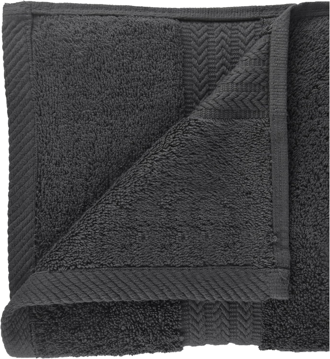 Large Bath Towels 24 x 50 Pack of 6 | Quick Dry and Highly Absorbent | 100% Cotton Terry Towels for Bathroom - Perfect for Shower - Pool and Spa - Luxury Soft Towels - Charcoal Grey