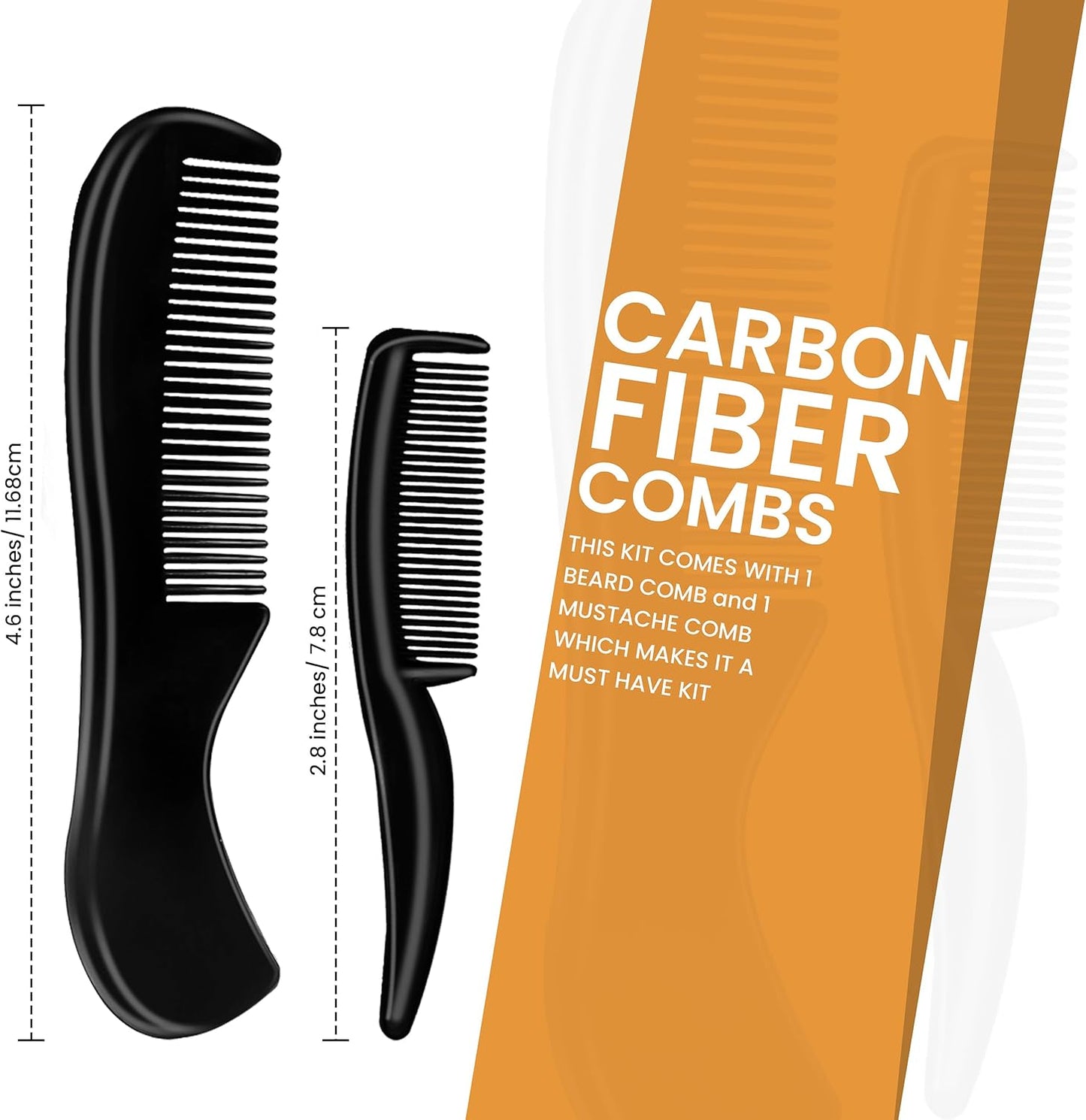 5'' Beard Scissors for Men- German Mustache Scissors with Beard & Mustache Comb- Beard Trimming Scissors with Travel Pouch- Mustache Grooming kit for Men Facial Hair Styling-Mustache Trimmer.