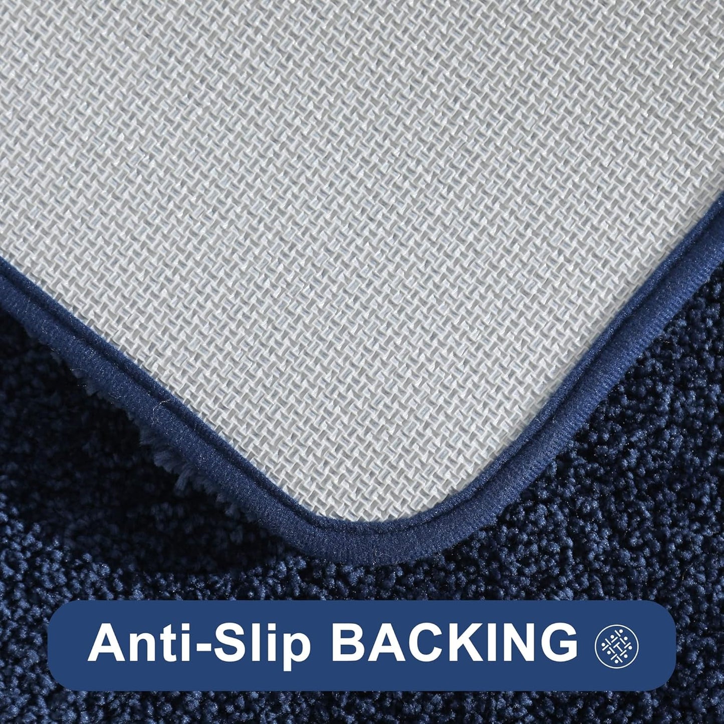 COSY HOMEER Bath Rugs for Bathroom Extra Thick- Anti-Slip Bath Mats Soft Plush Yarn Shaggy 100% Strong Mirco Polyeste Mat Living Room Bedroom Mat Floor Water Absorbent(Navy,24x36 - Inches)