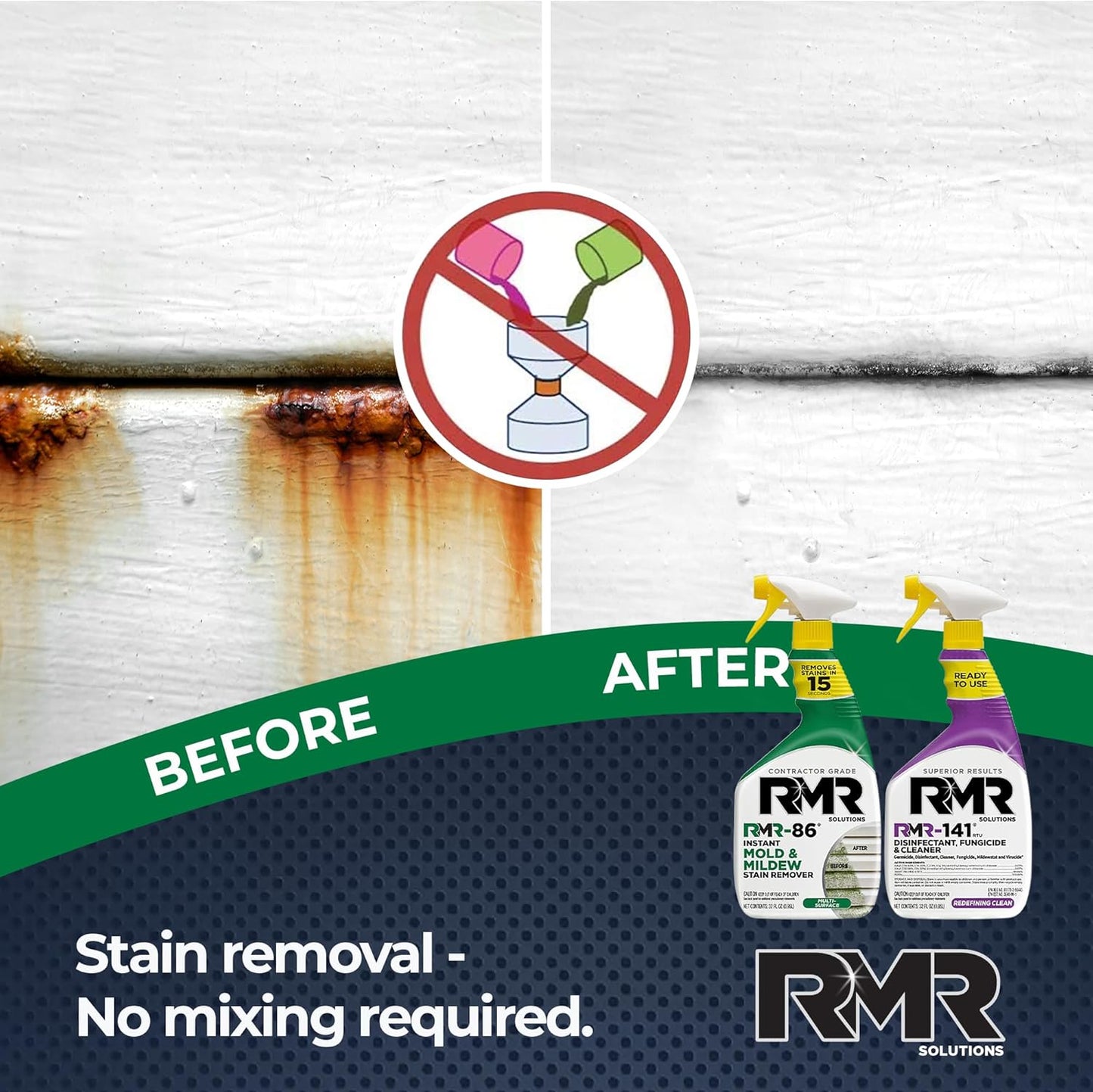 RMR Brands DIY Mold Remover Bundle - Complete Mold Killer & Stain Remover Bundle - Mold and Mildew Prevention Kit, Disinfectant Spray, Includes 2-32 Ounce Bottles