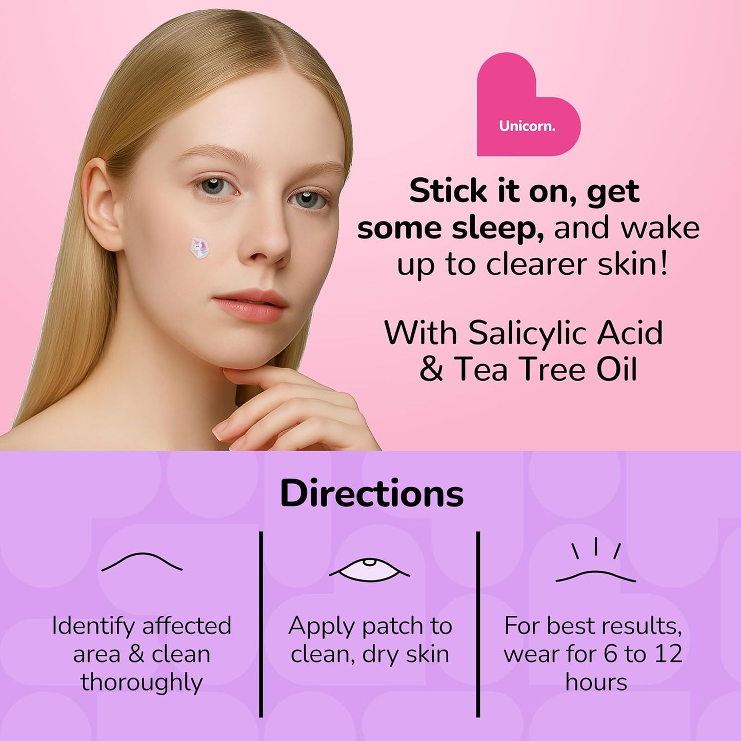 BioSwiss Pimple Patches, Rainbow Unicorn Patch for Zits and Blemishes, Hydrocolloid Spot Stickers for Face and Skin, 100 Count