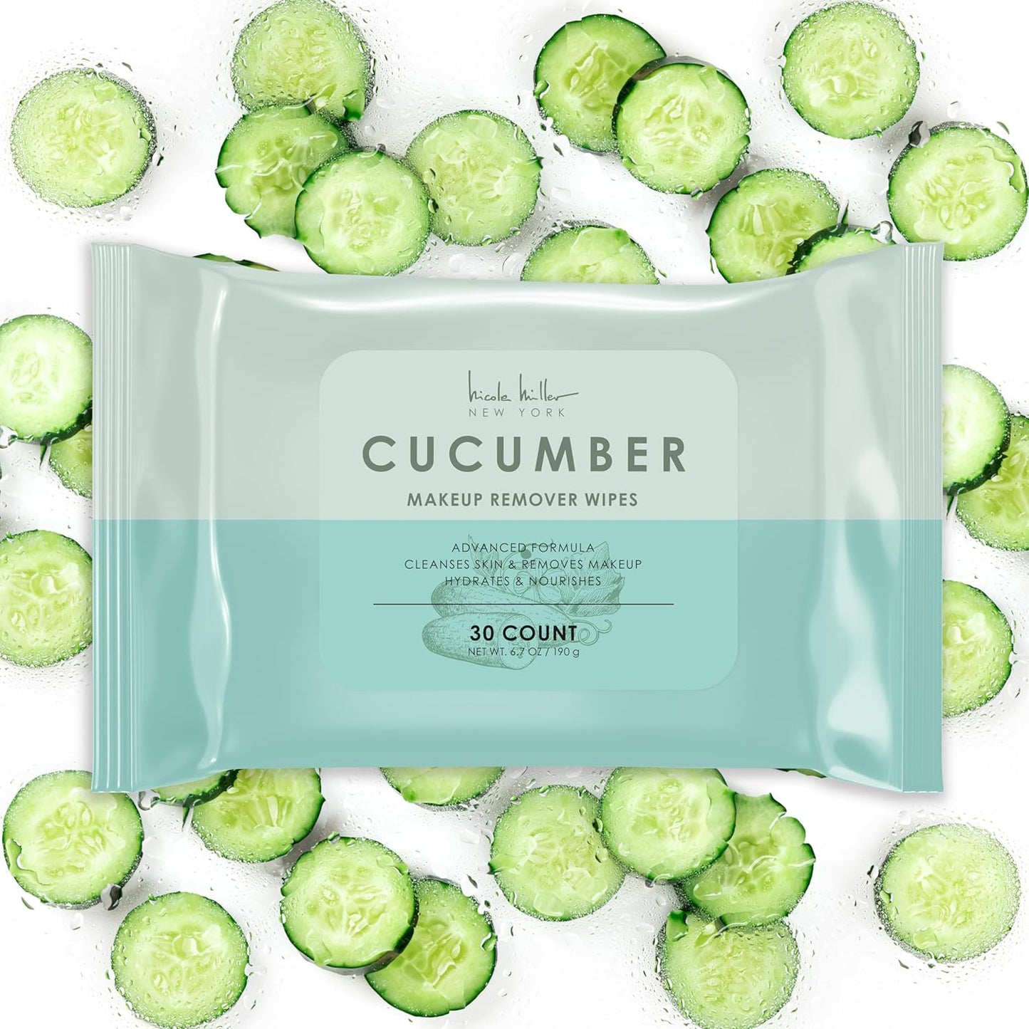 Nicole Miller Pack Facial Cleansing Wipes, Facial Cleansing Cloths, Removes Makeup, Mascara, Dirt and Oil, Green