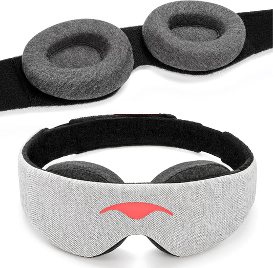 Manta Sleep Mask - 100% Light Blocking, Adjustable Sleeping Mask with Detachable Eye Cups, Ultra Comfortable for Women & Men, Zero Pressure on Lashes, Perfect for Travel/Shift Work
